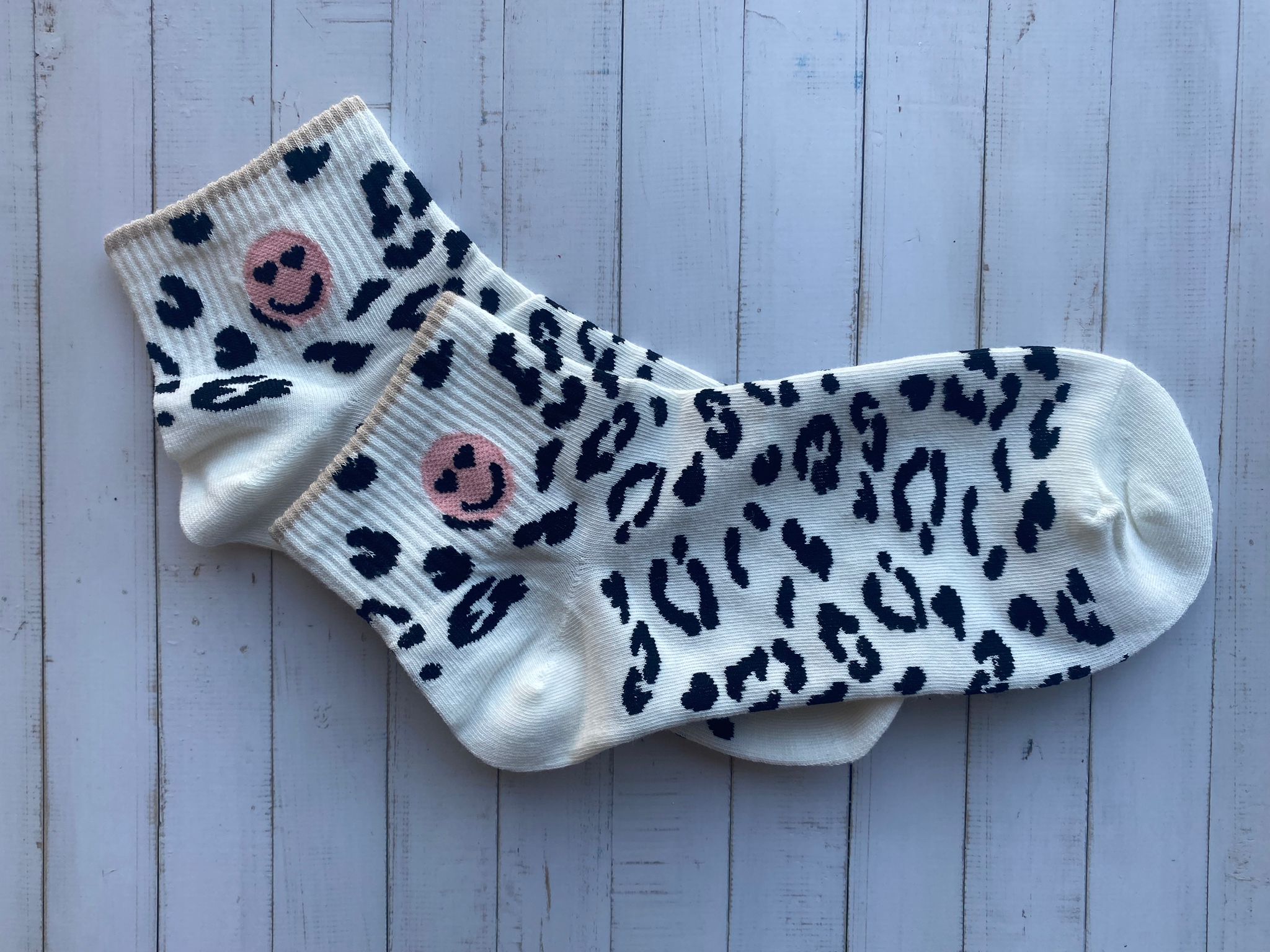 Leo Smiley Beige | Socken