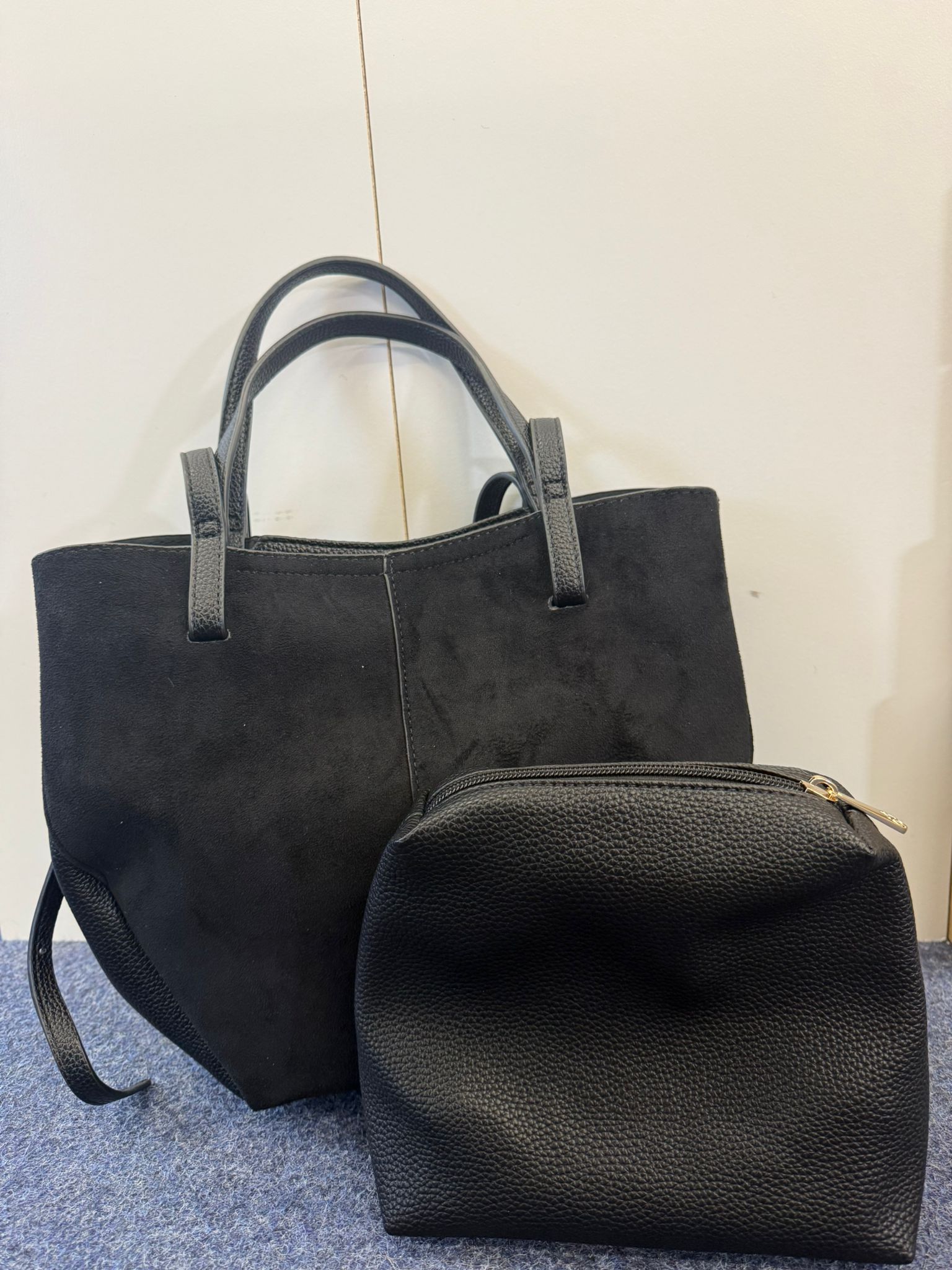 2-in-1 Handtasche & Beauty Bag Wildleder | Tasche