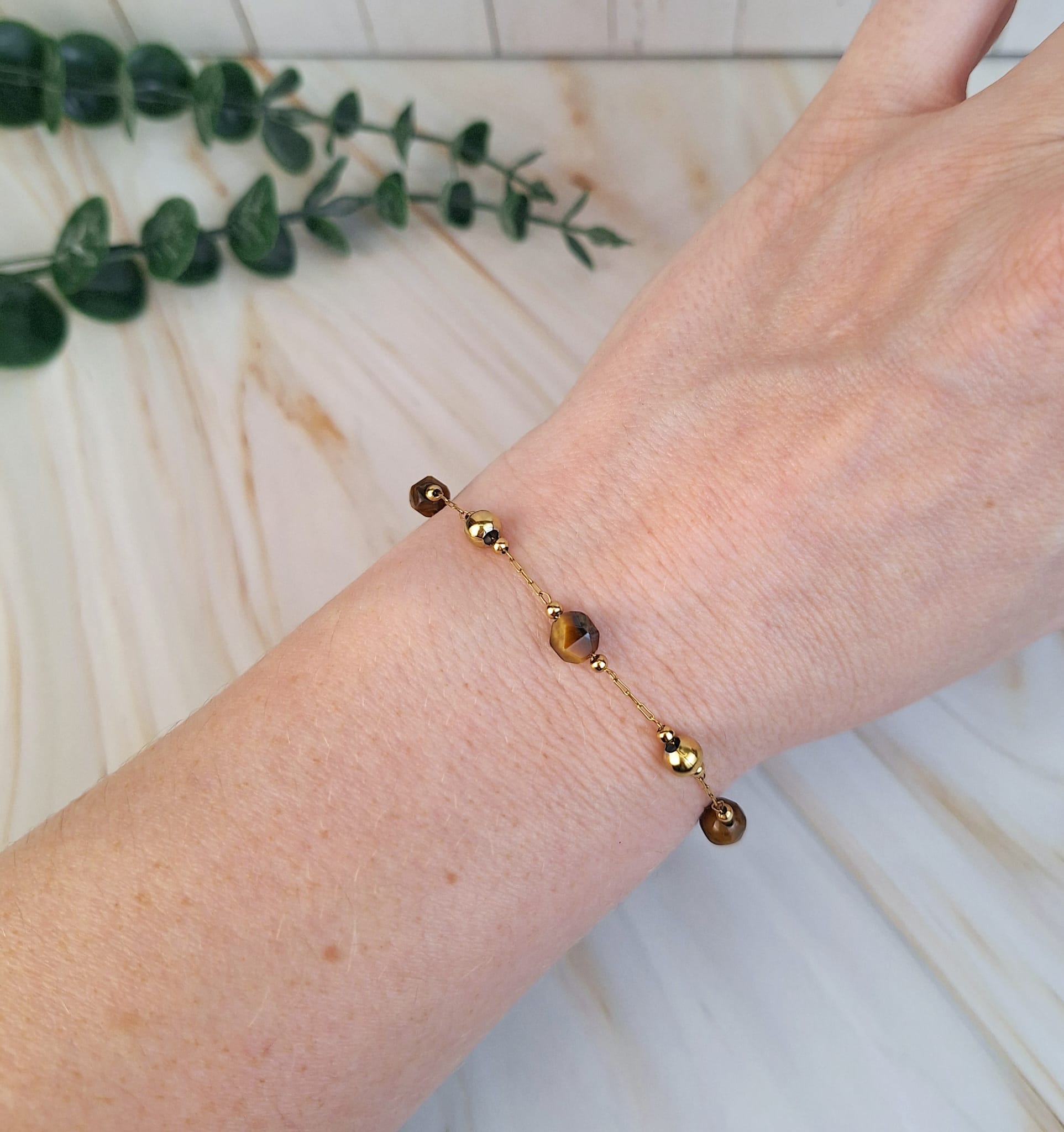 Armbänder 'Braun mit Steinen' verschied. Varianten | Armband | HAAR-ANKER