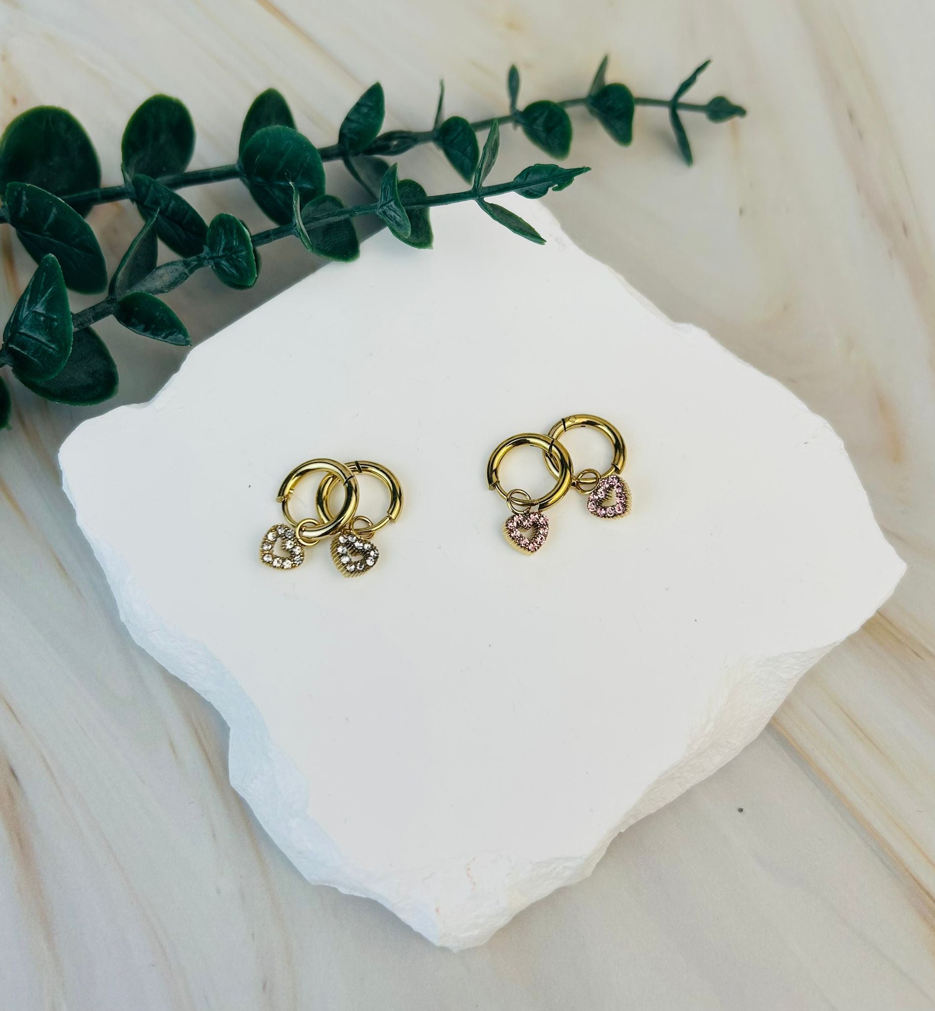 Creolen mit Herzen | Ohrringe