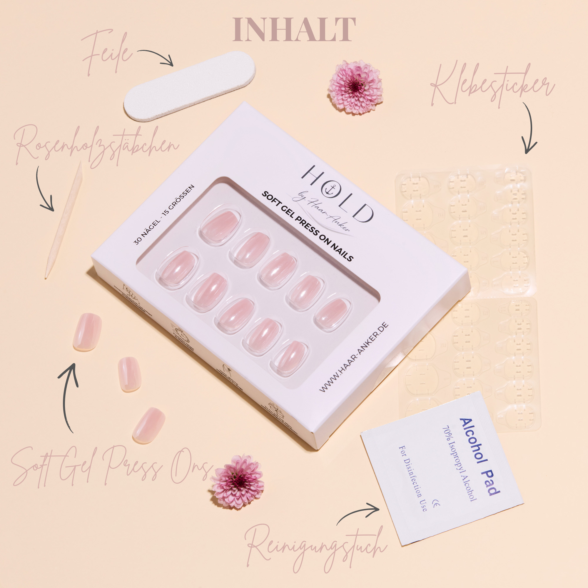 'Pearl Whisper' Soft Gel Press Ons | Short Square