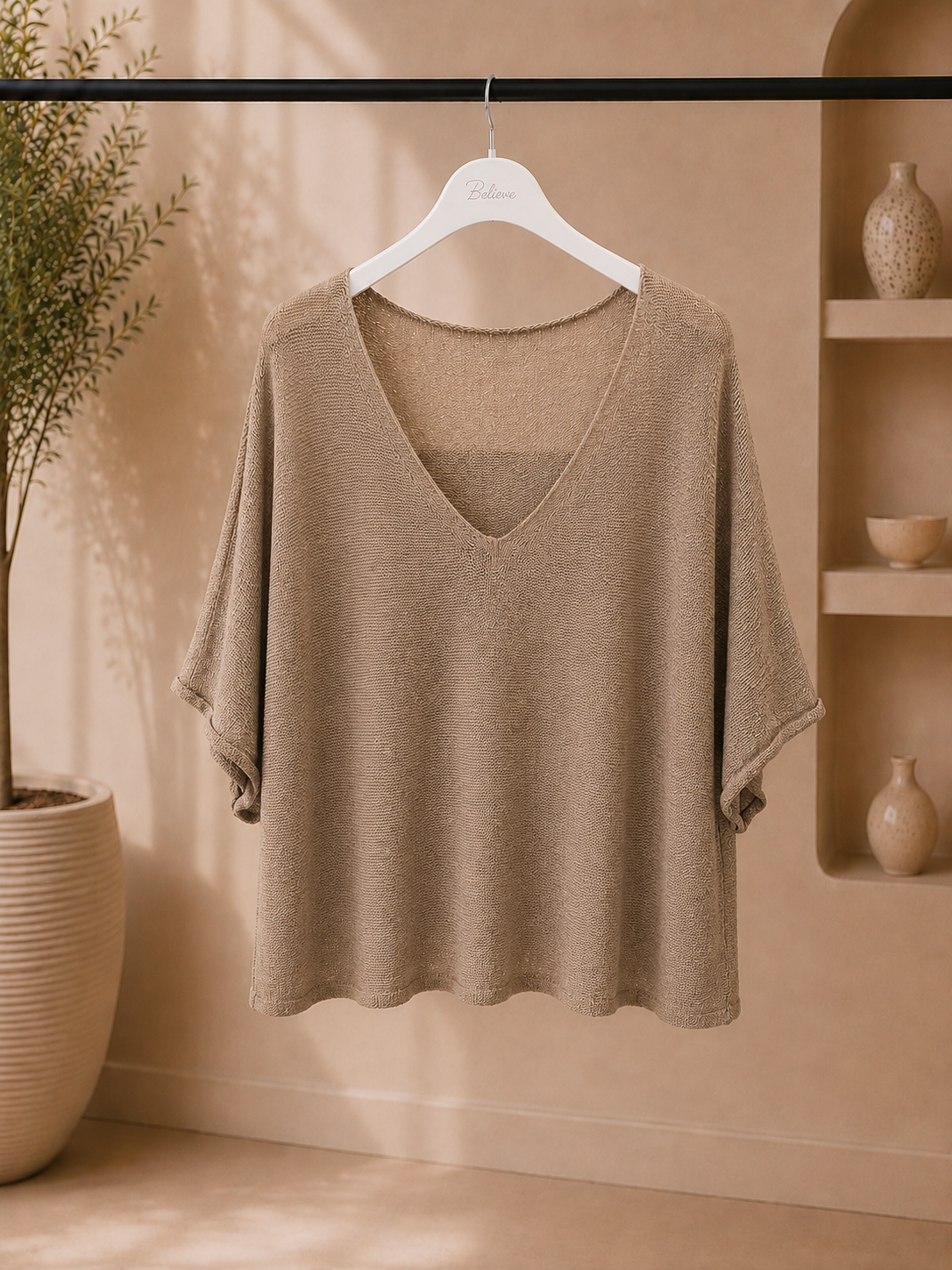 Strick-Oberteil Halbarm verschied. Farben | Shirt