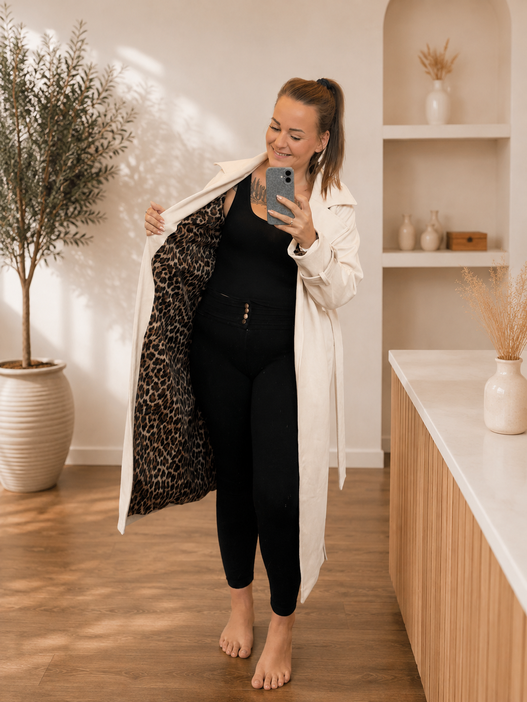 Trenchcoat Beige-Leo | Mantel