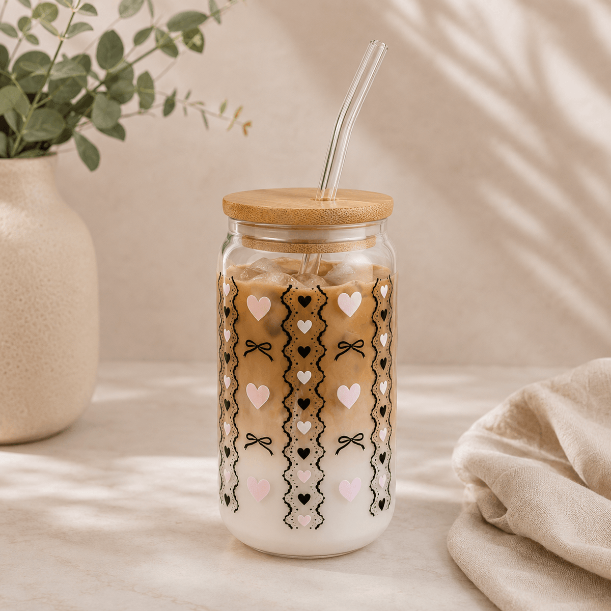 Ribbons & Hearts - Clear | Trinkglas - HAAR-ANKER