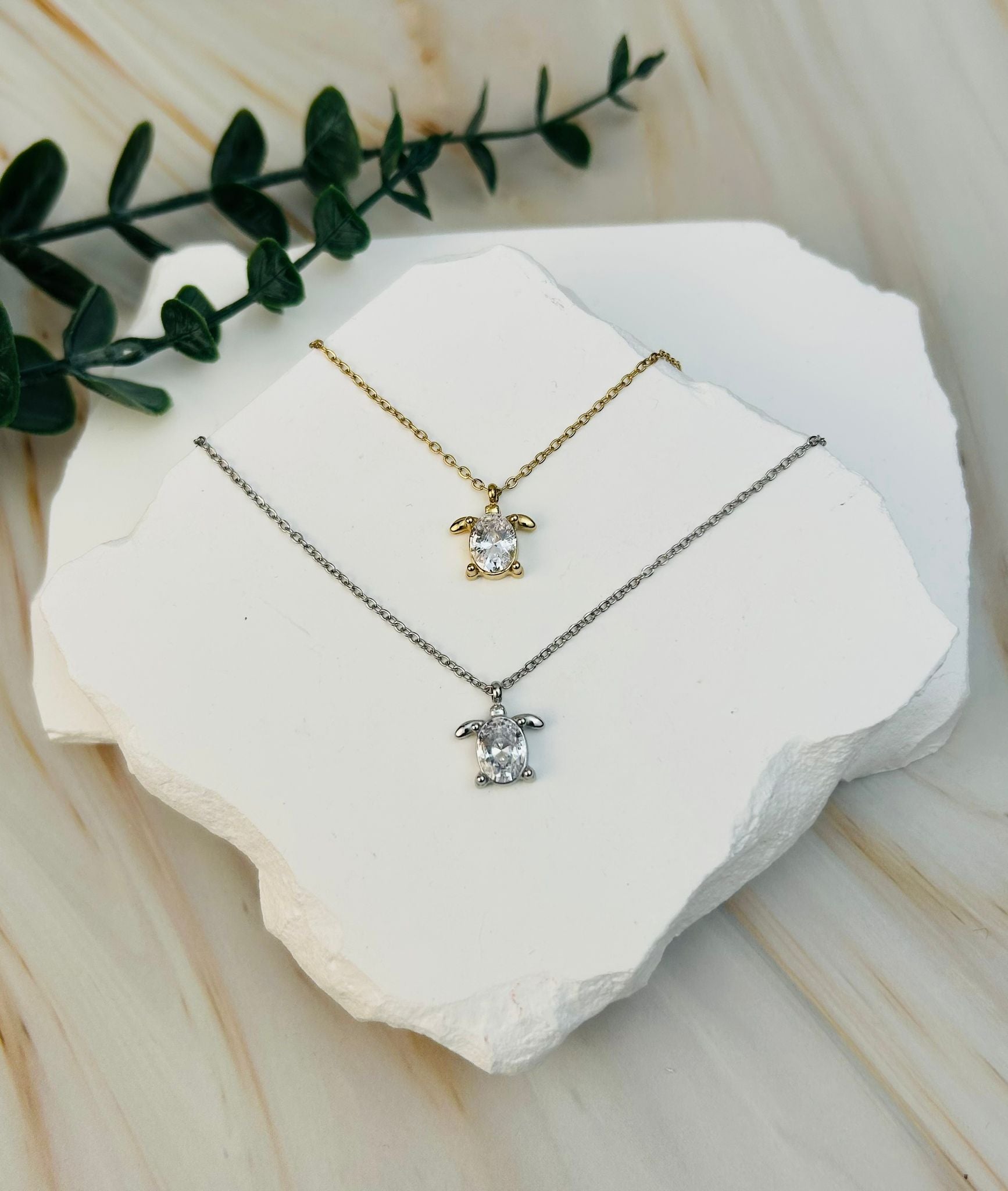 Schildkröte mit Stein | Halskette