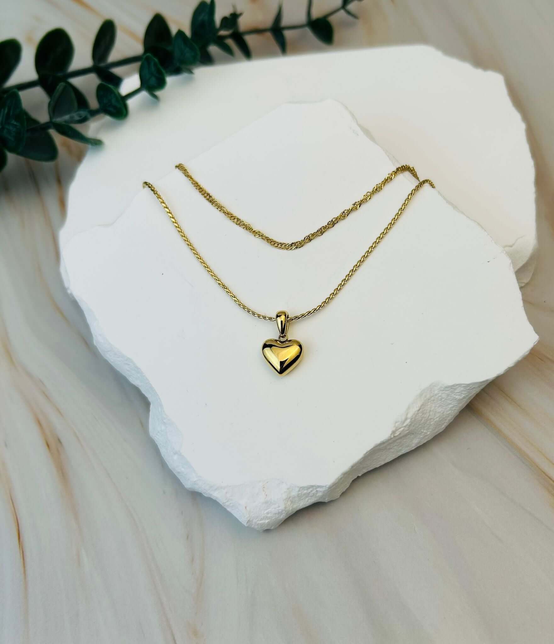 Doppelkette mit Herz | Halskette – HAAR-ANKER