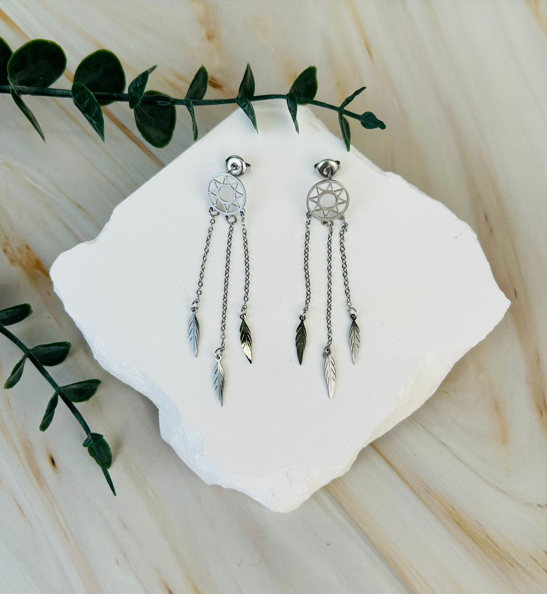 'Traumfänger' in Silber & Gold | Ohrringe