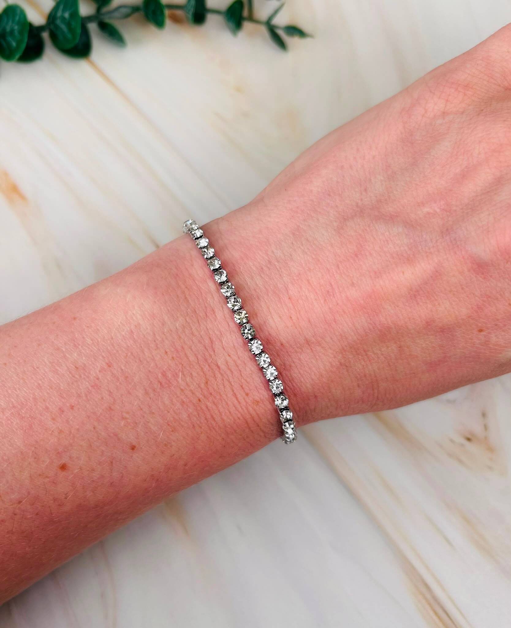 Armband 'Weisse Steinchen' | Armband Nr. 51 - HAAR-ANKER
