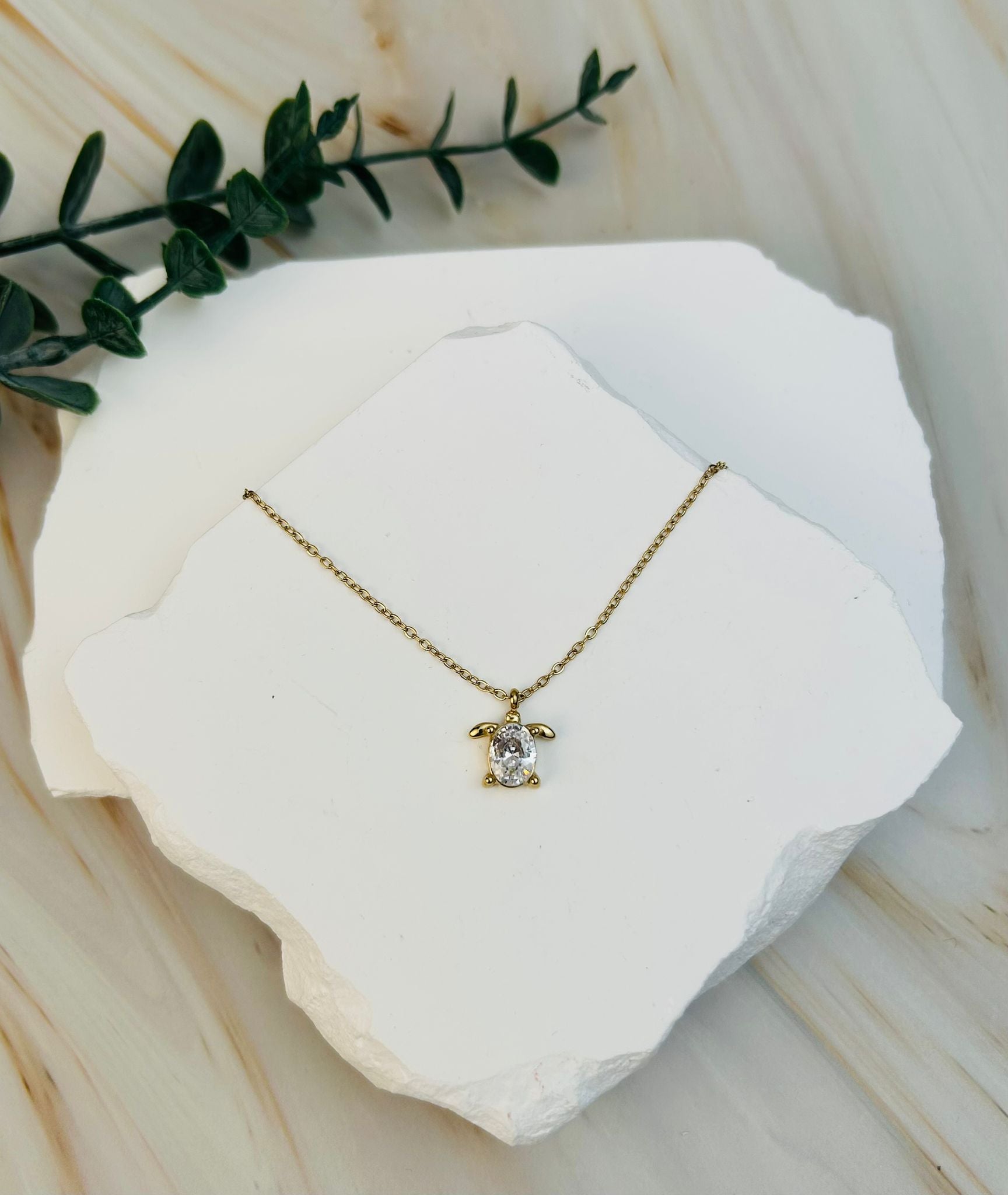 Schildkröte mit Stein | Halskette