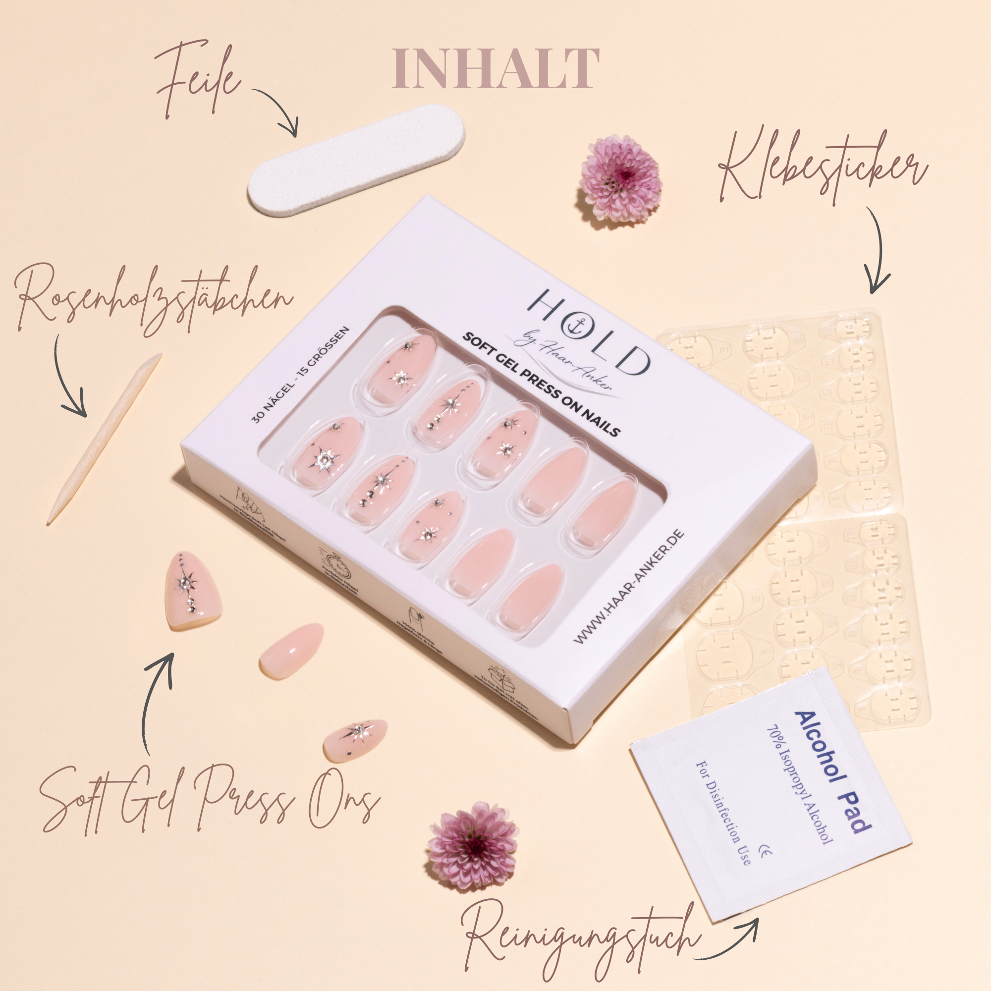 'Zodiac' Soft Gel Press Ons | Short Almond