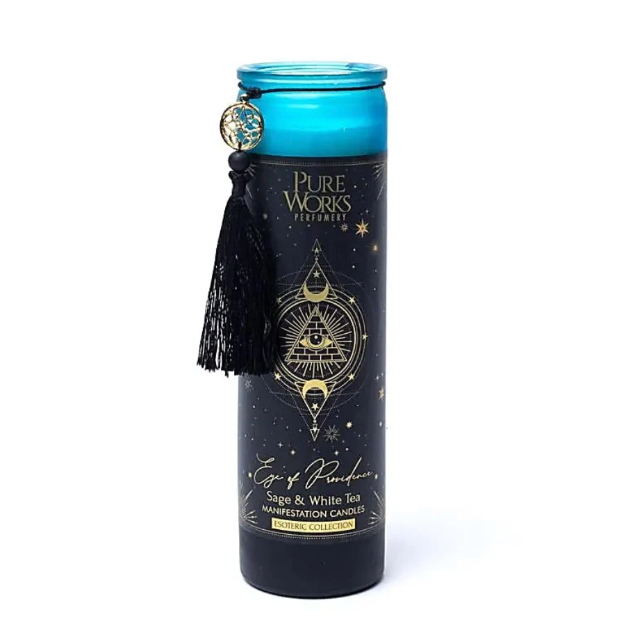 Originalfoto Eye of Providence Manifestationskerze 300 g mit schwarzer Quaste