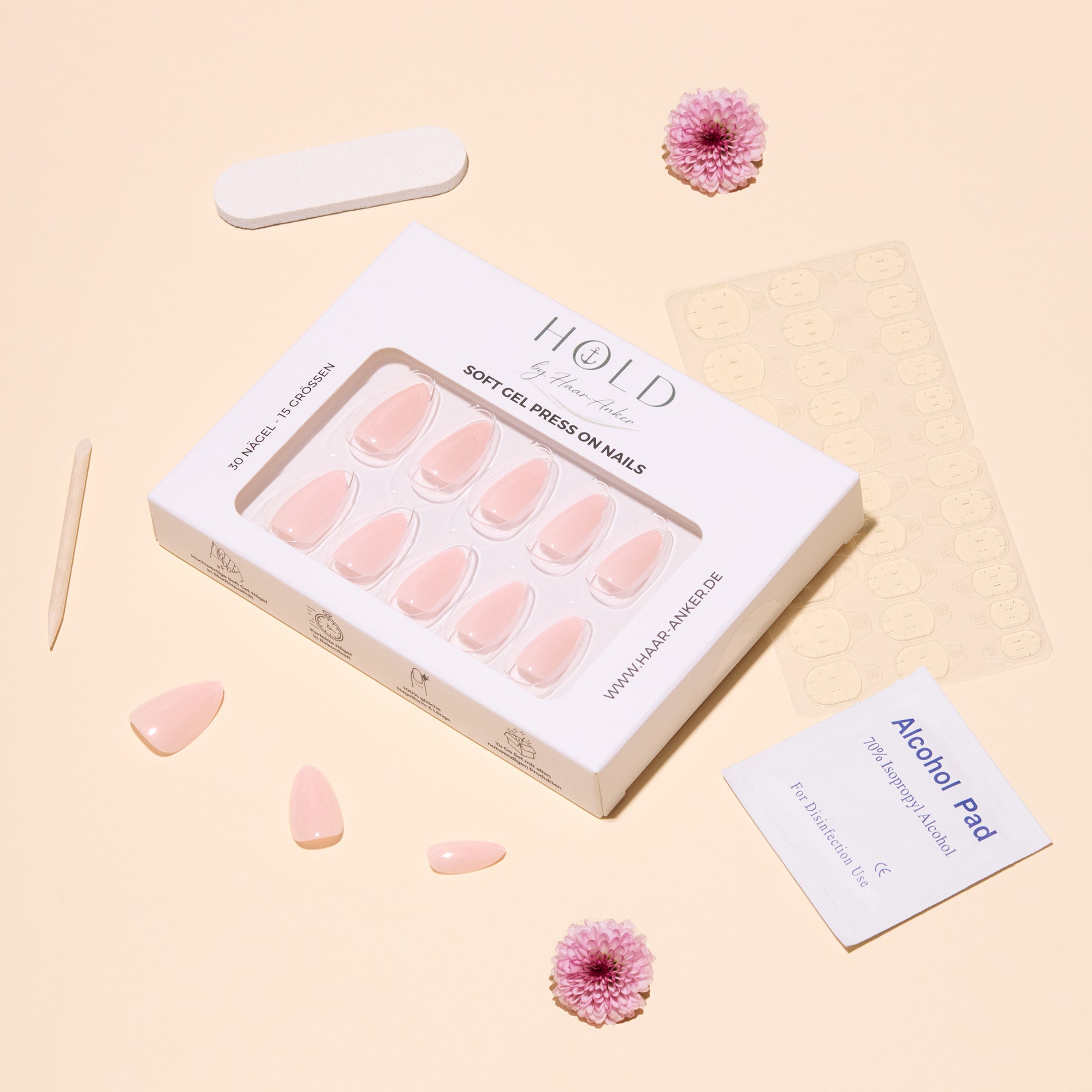 'Ballet Pink' Soft Gel Press Ons | Short Almond