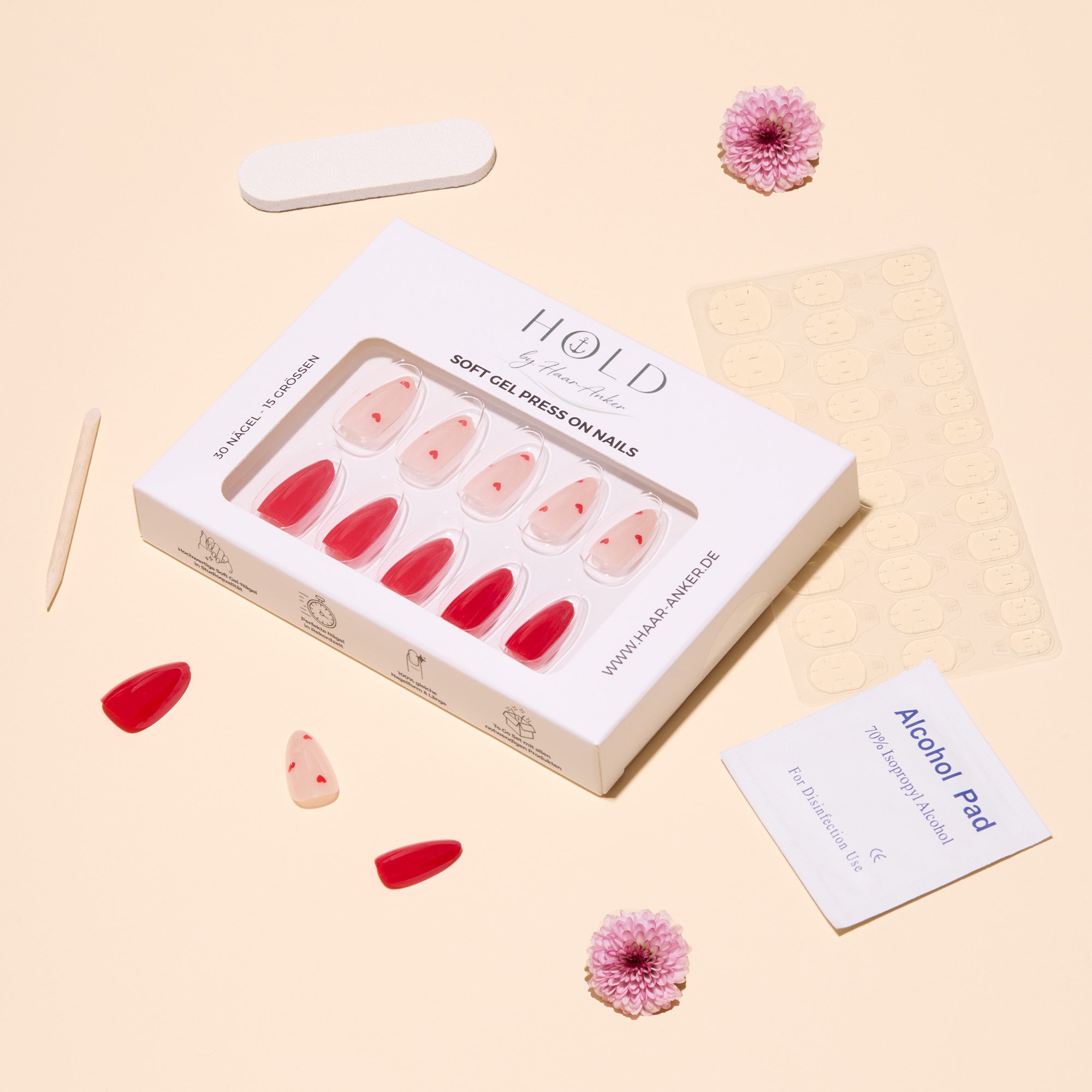 'Love Letter' Soft Gel Press Ons | Short Almond