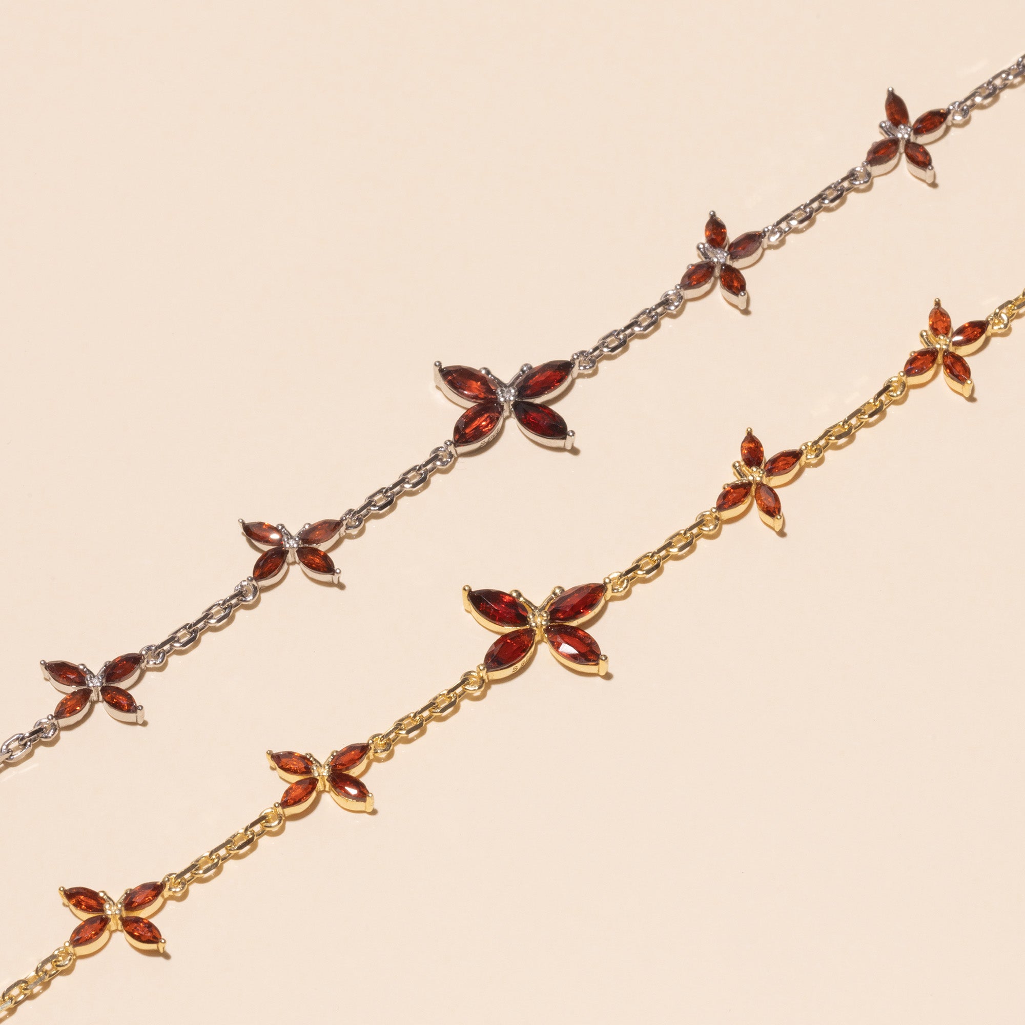 Armband 'Schmetterling mit Edelstein' – Gold | Armband