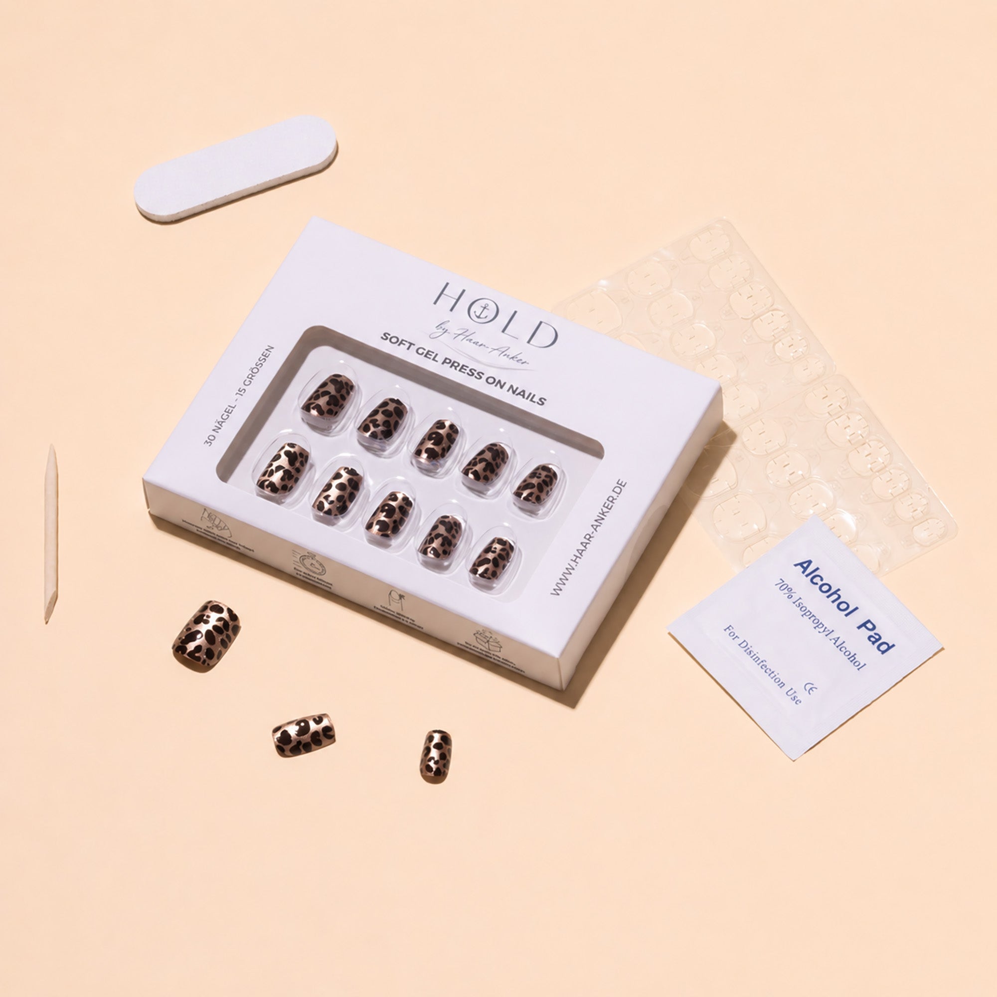 'Leo Square' Soft Gel Press Ons | Short Square