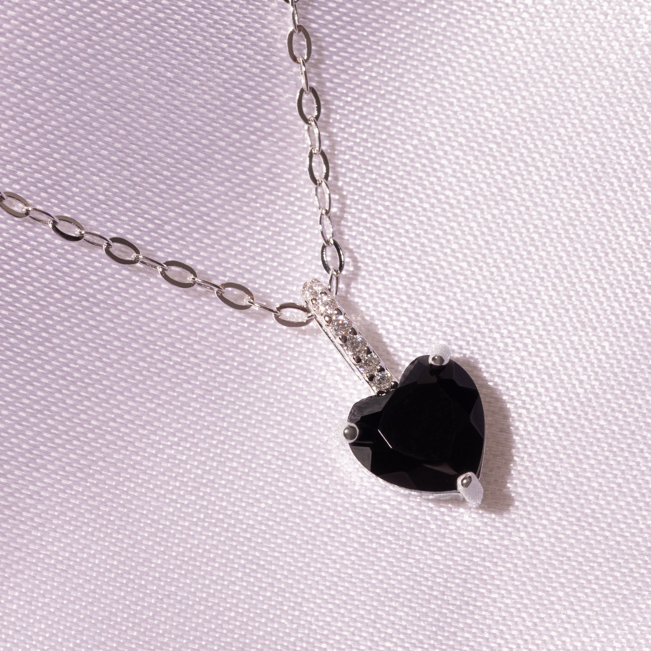 Herzkette mit Edelstein Silber | Halskette