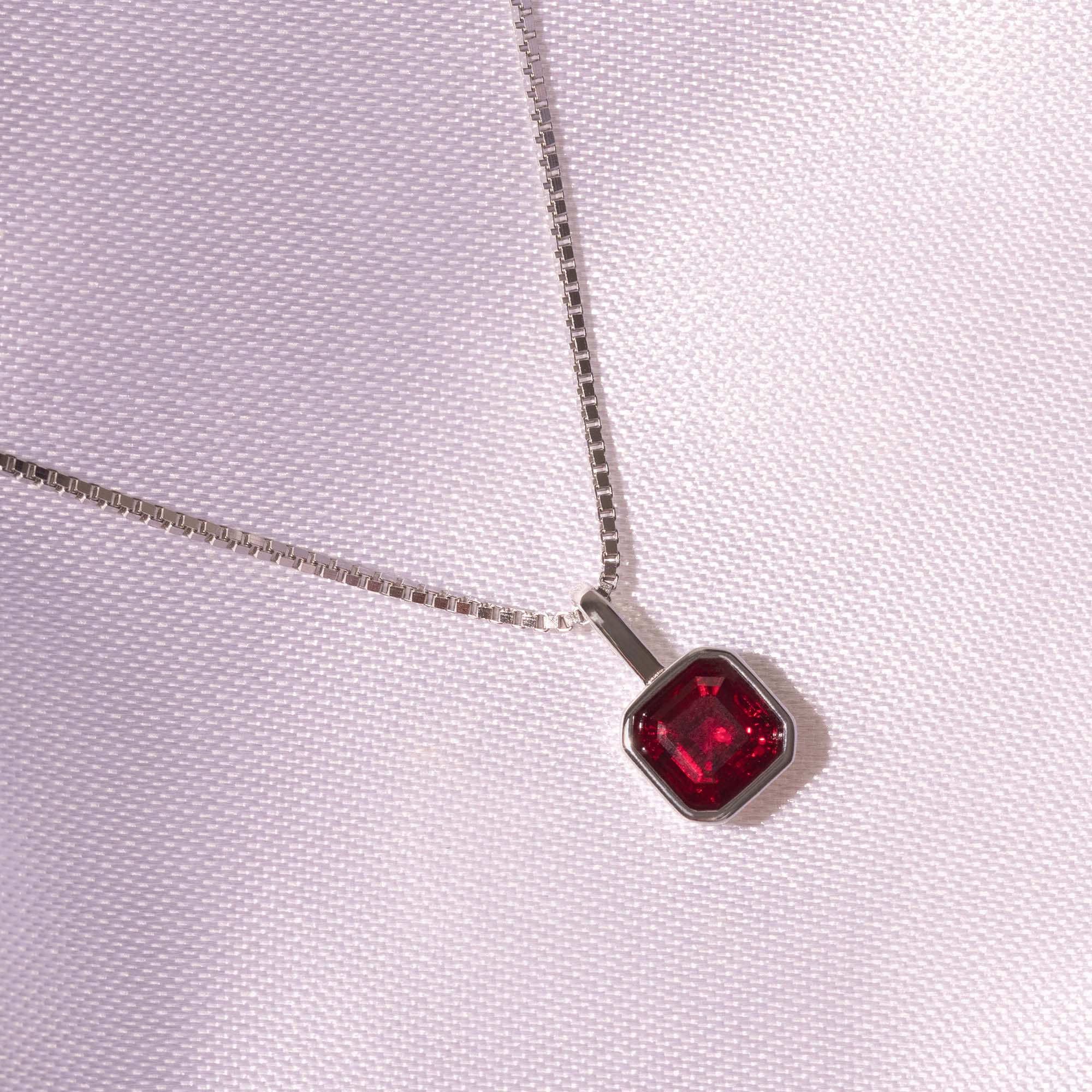 Geburtssteine Quadrat Silber | Charms / HAAR-ANKER