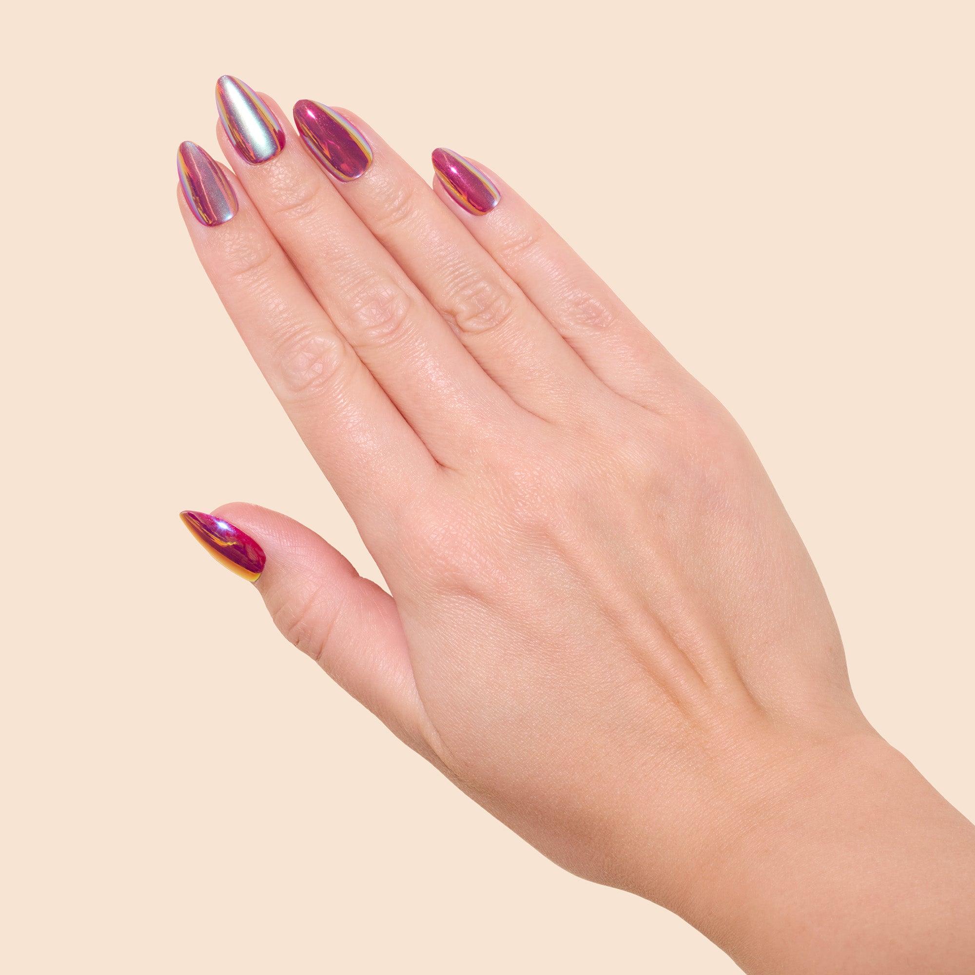 'Cosmic Cherry' Soft Gel Press Ons | Short Almond