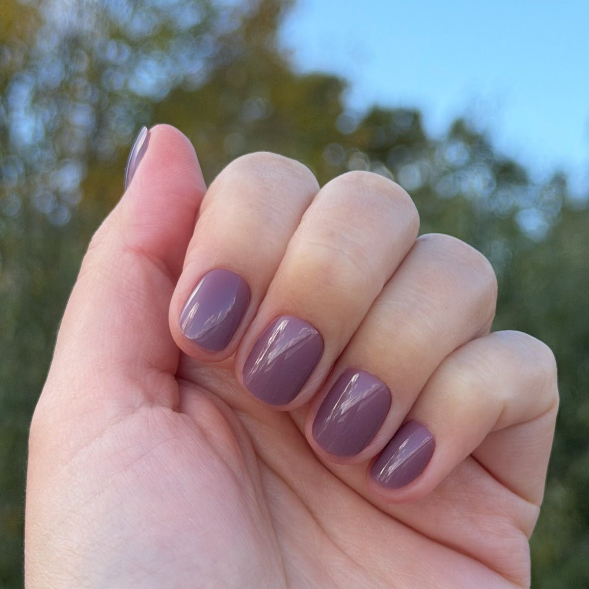 'Cozy Mauve' Soft Gel Press Ons | Short Round
