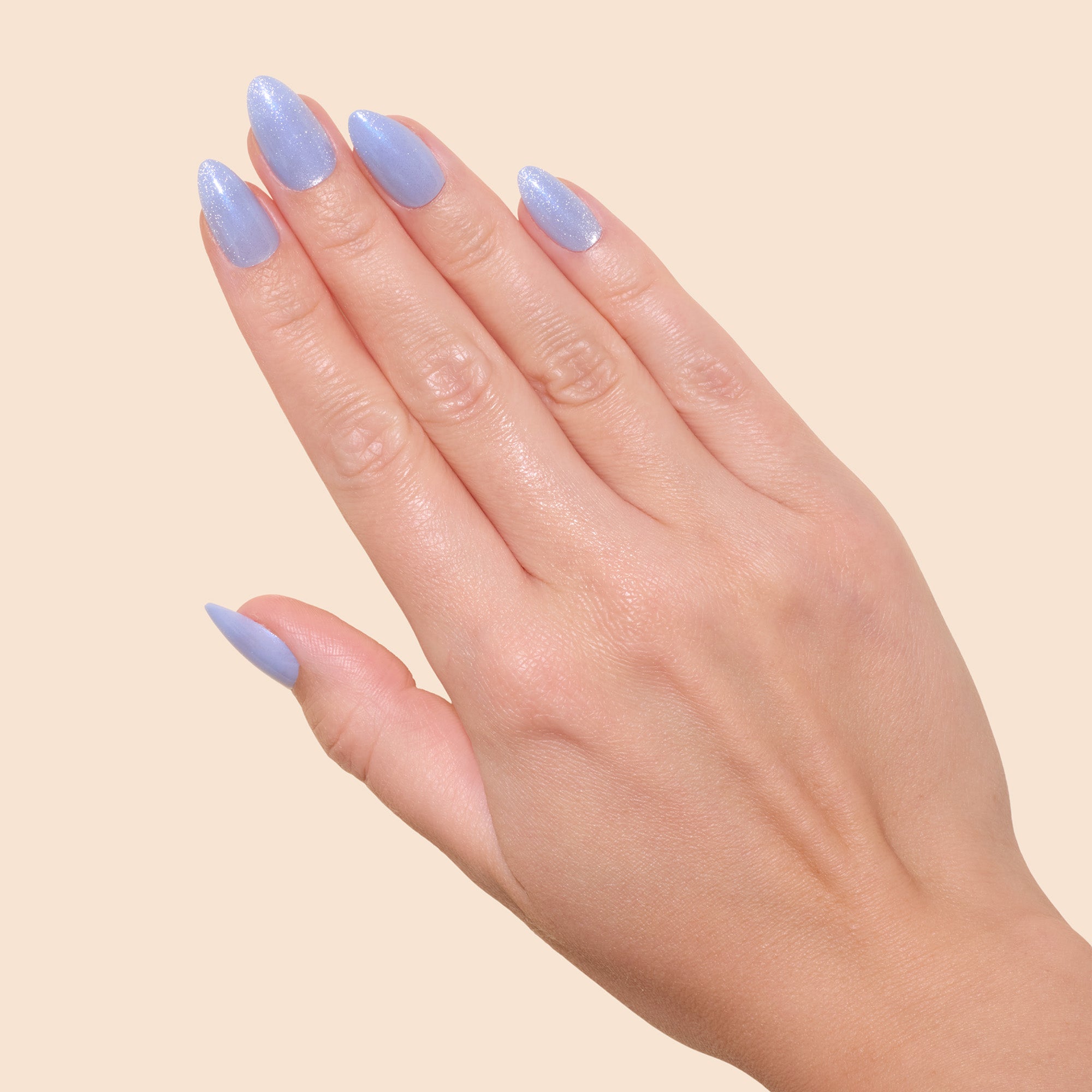 'Frozen Sky' Soft Gel Press Ons | Short Almond