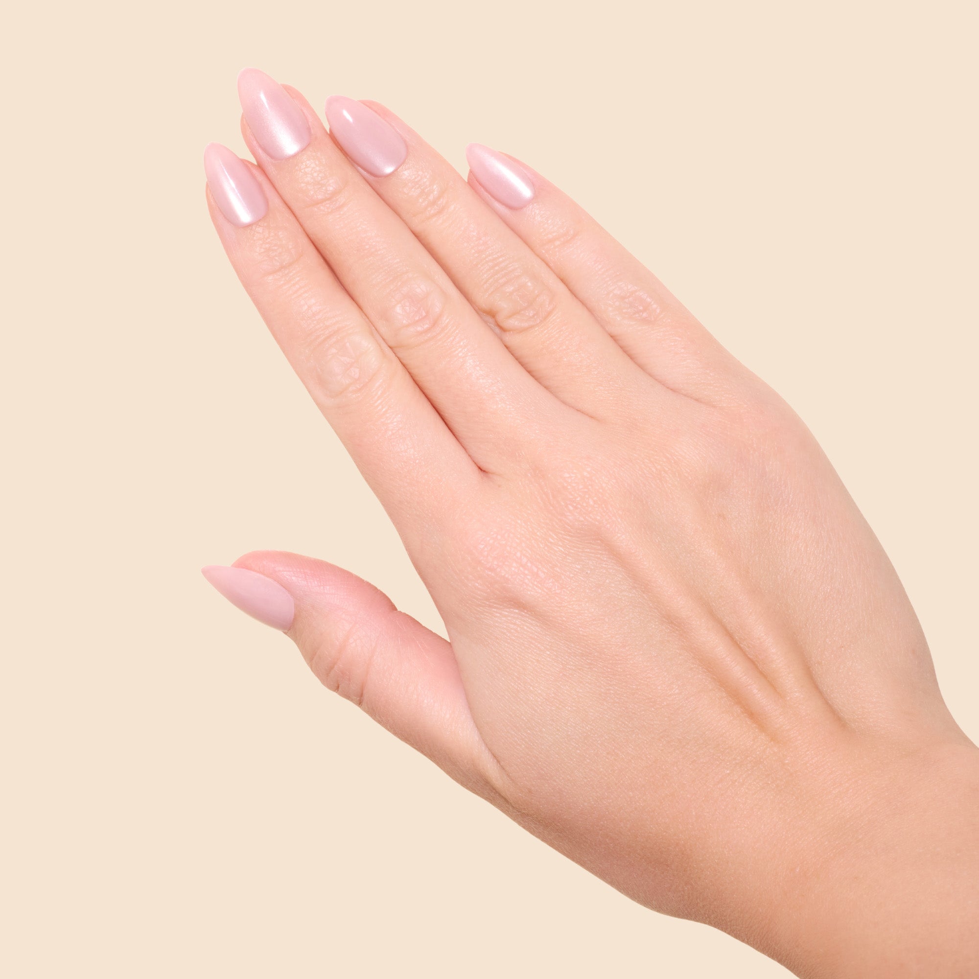 'Rosé Pearl' Soft Gel Press Ons | Short Almond
