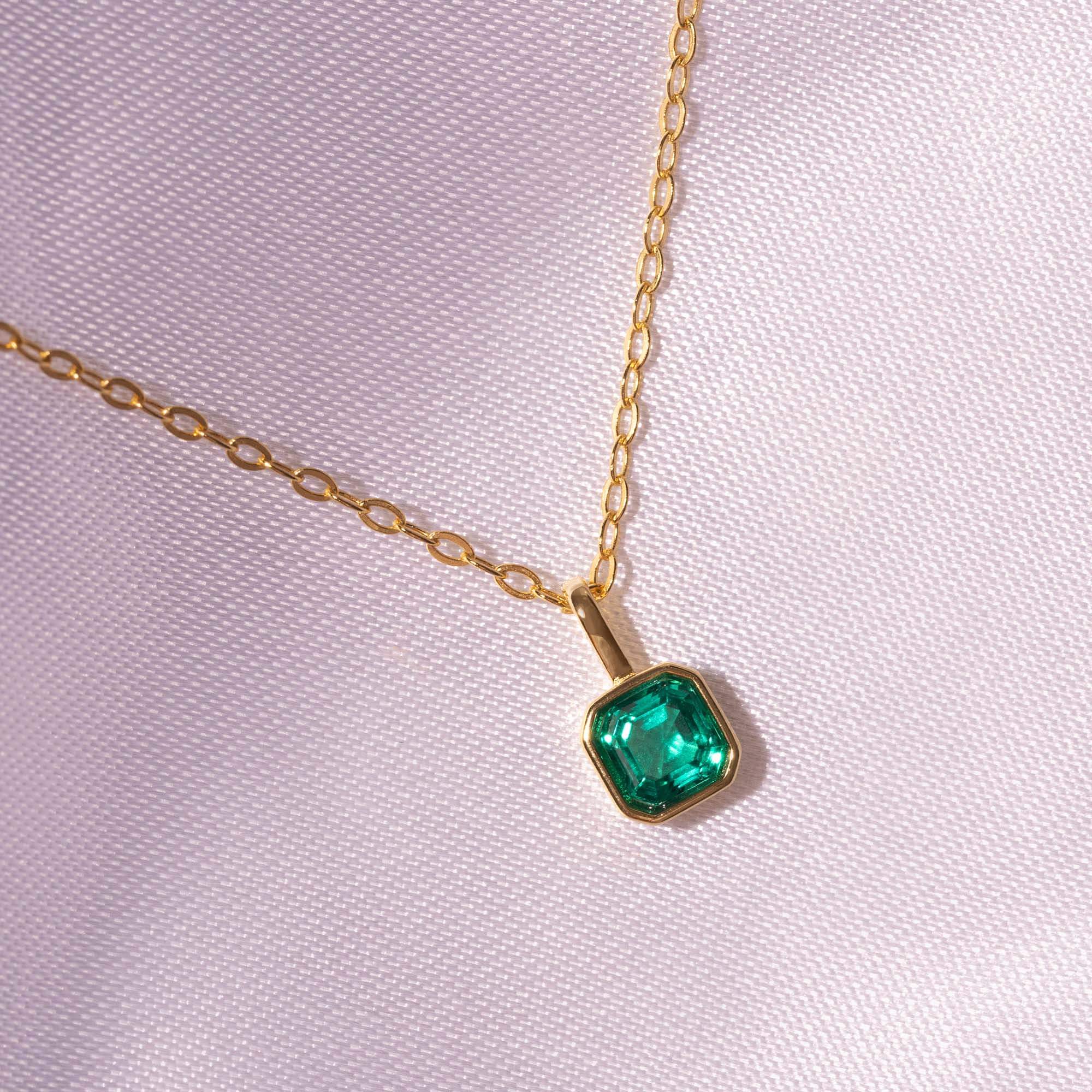 Geburtssteine Quadrat Gold | Charms / HAAR-ANKER