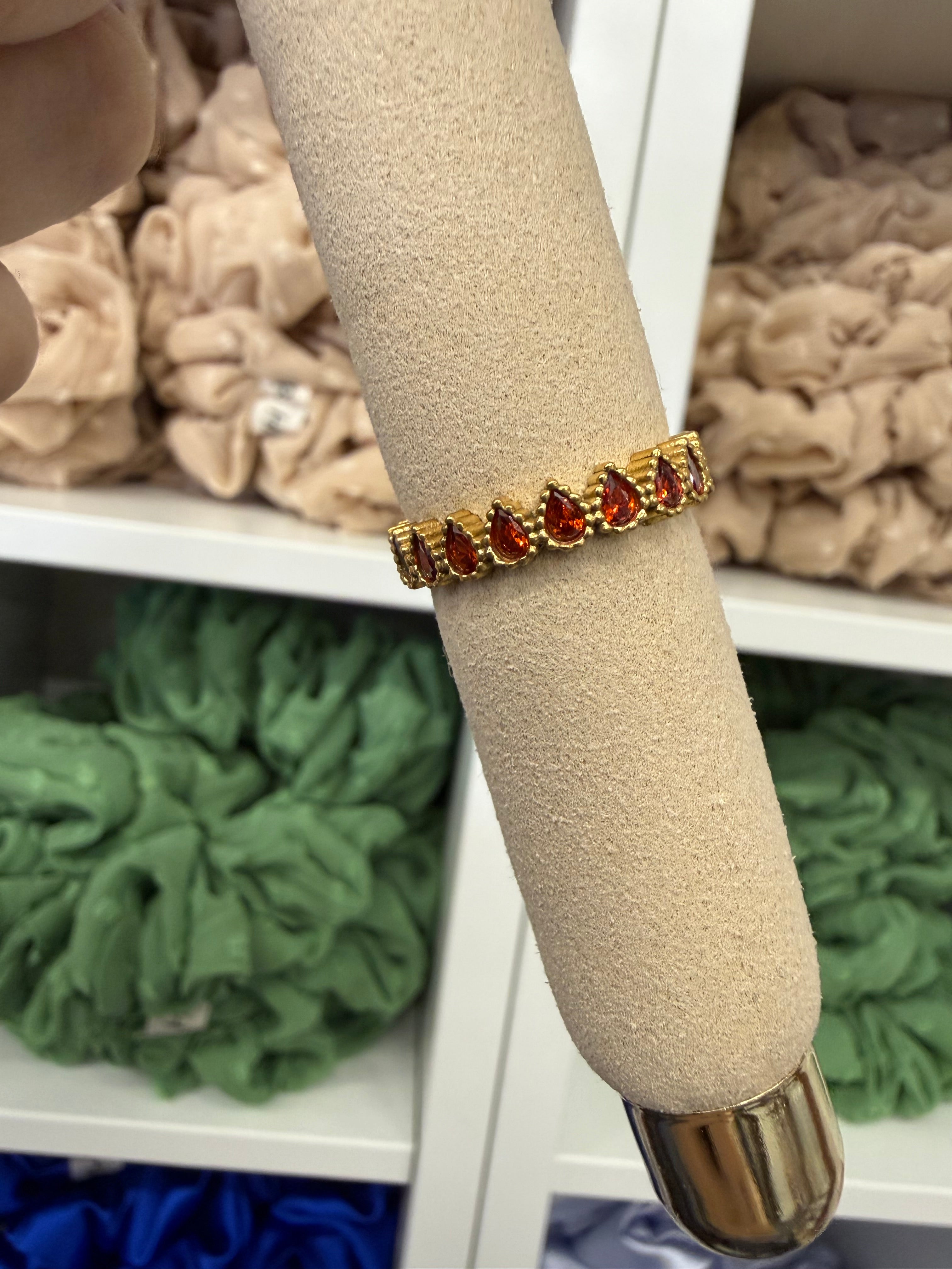 Ring kleine Tropfen Edelstahl vergoldet | Ring