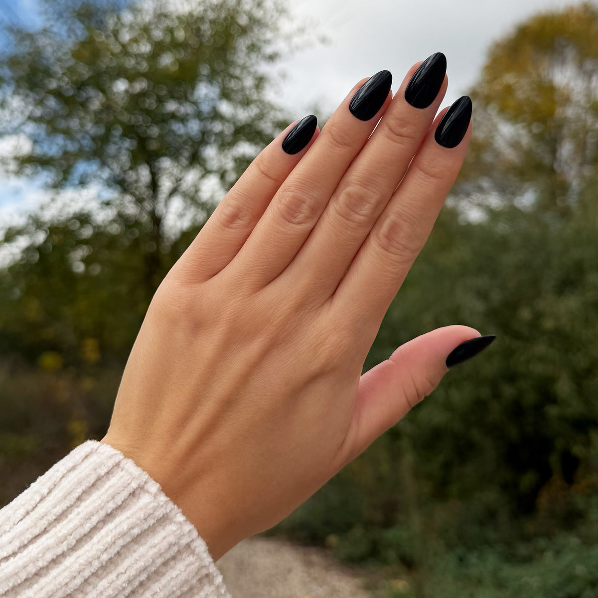 'Black Coffee' Soft Gel Press Ons | Short Almond
