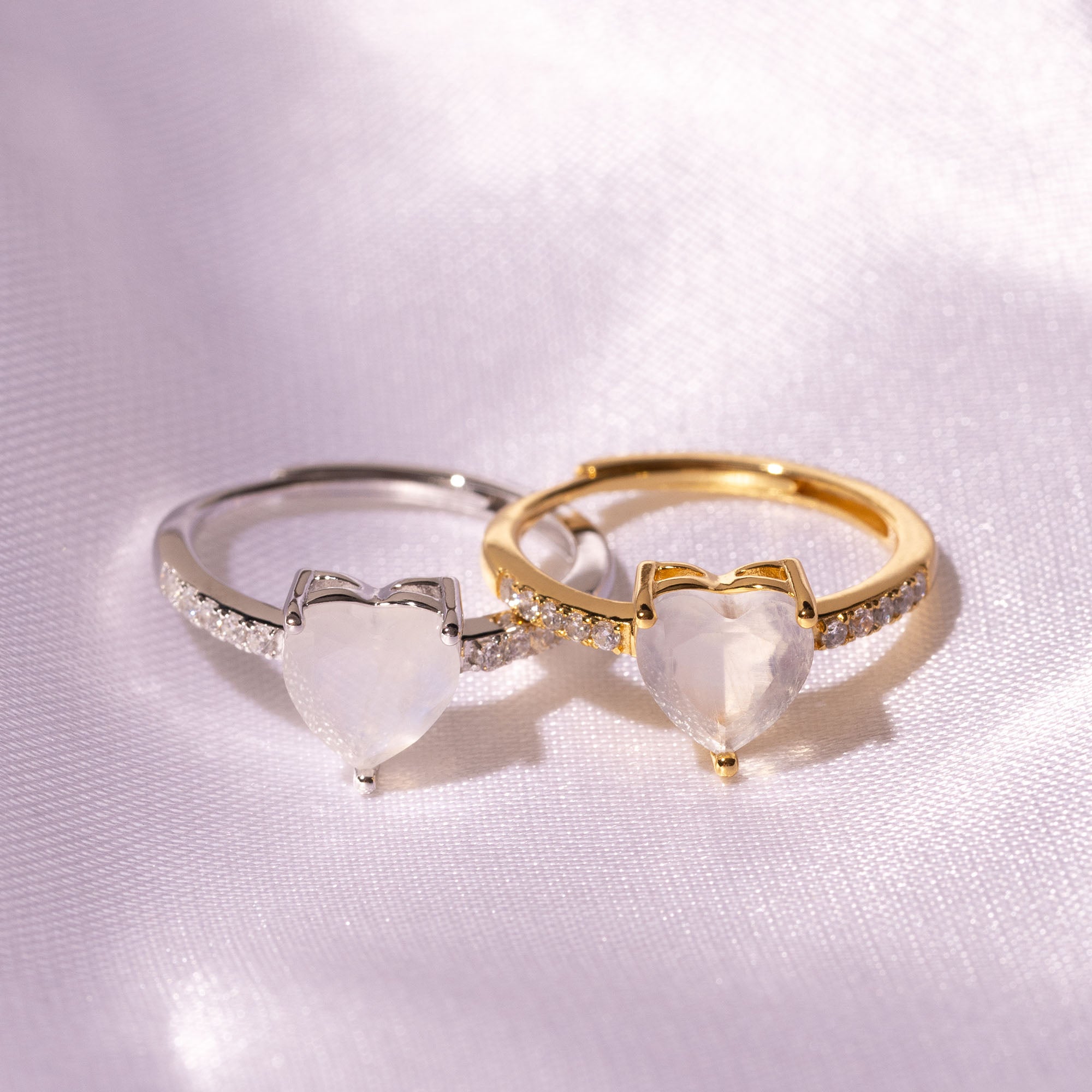 Herzringe mit Edelstein Silber | Ring / HAAR-ANKER