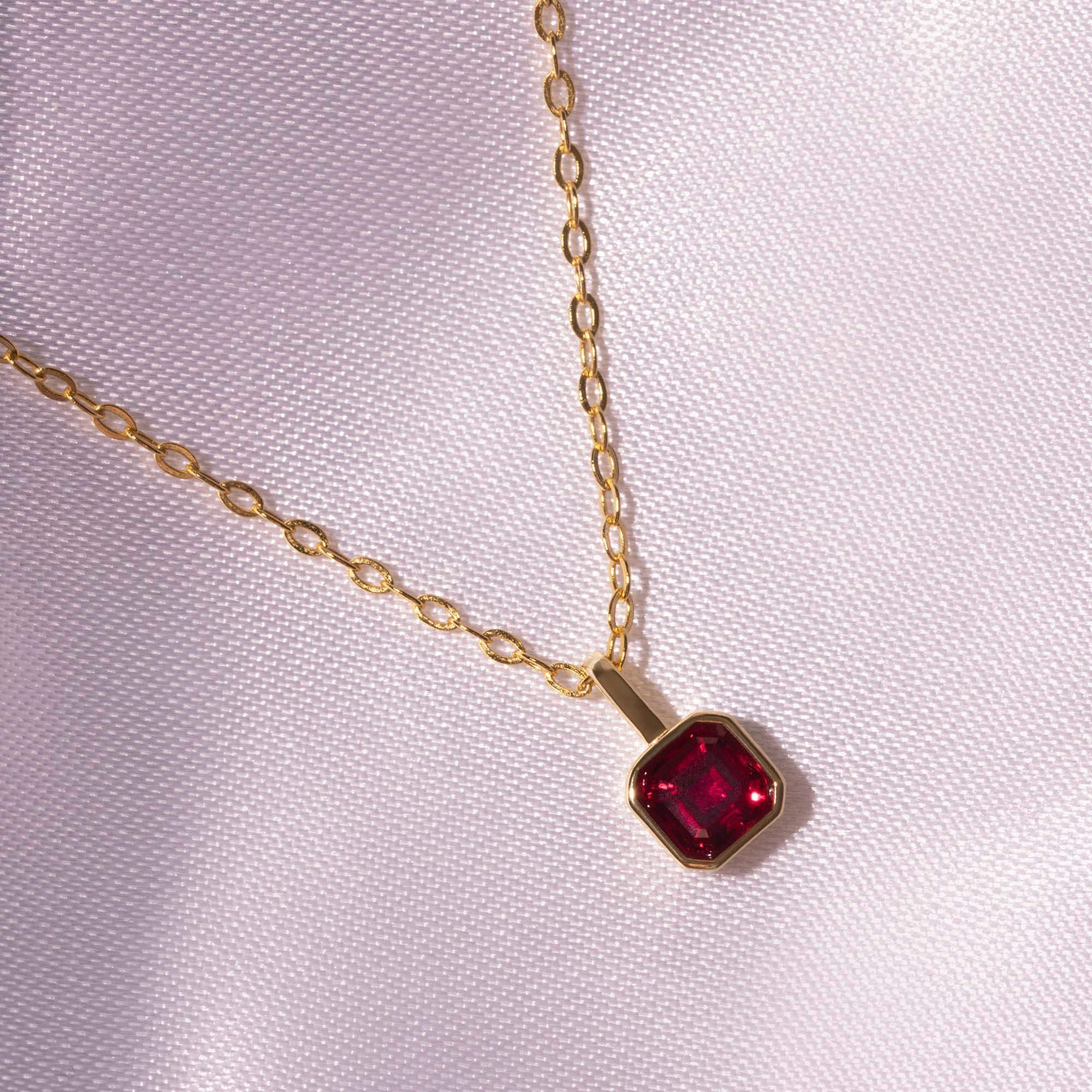 Geburtssteine Quadrat Gold | Charms / HAAR-ANKER