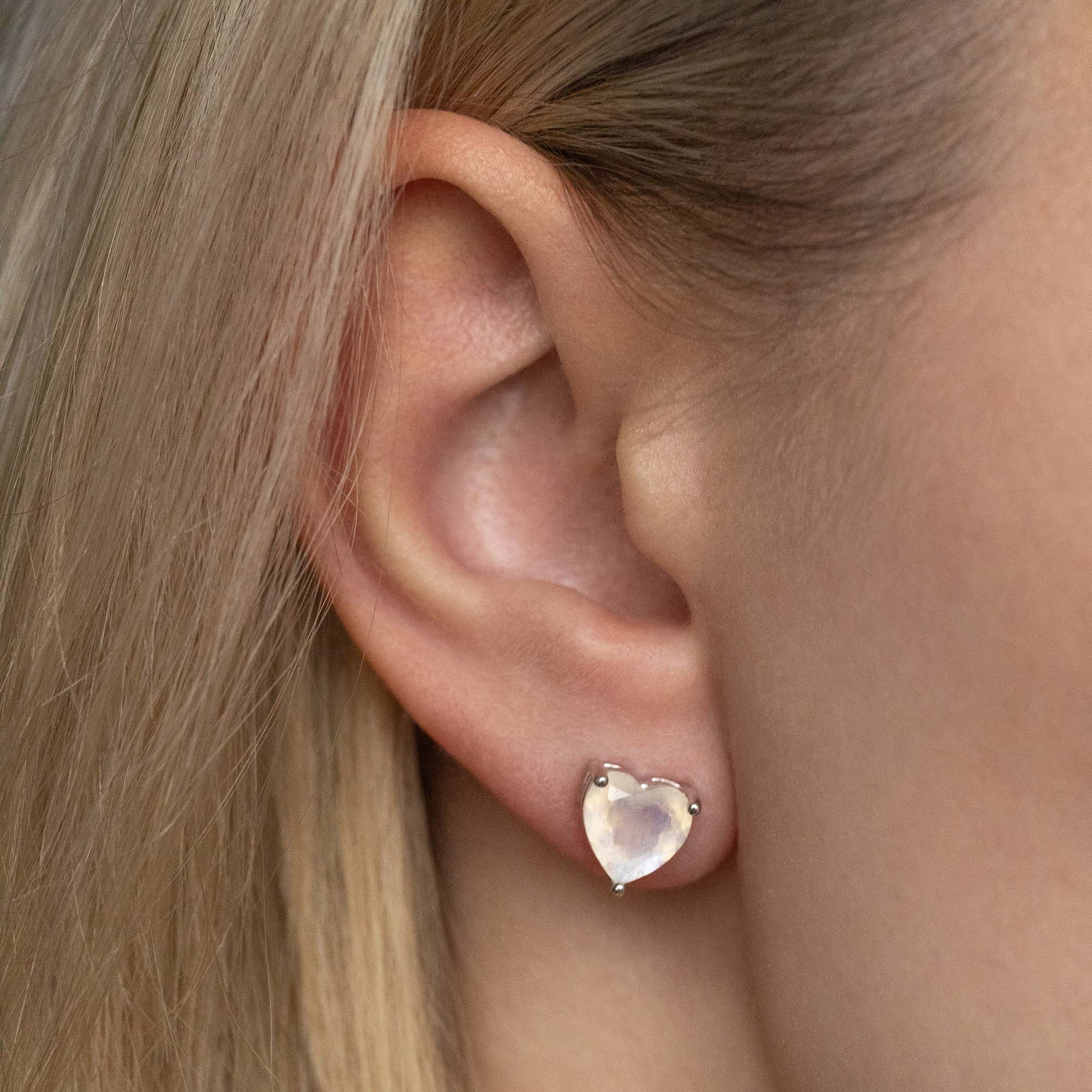 Herz-Ohrring mit Edelstein Gold | Ohrring