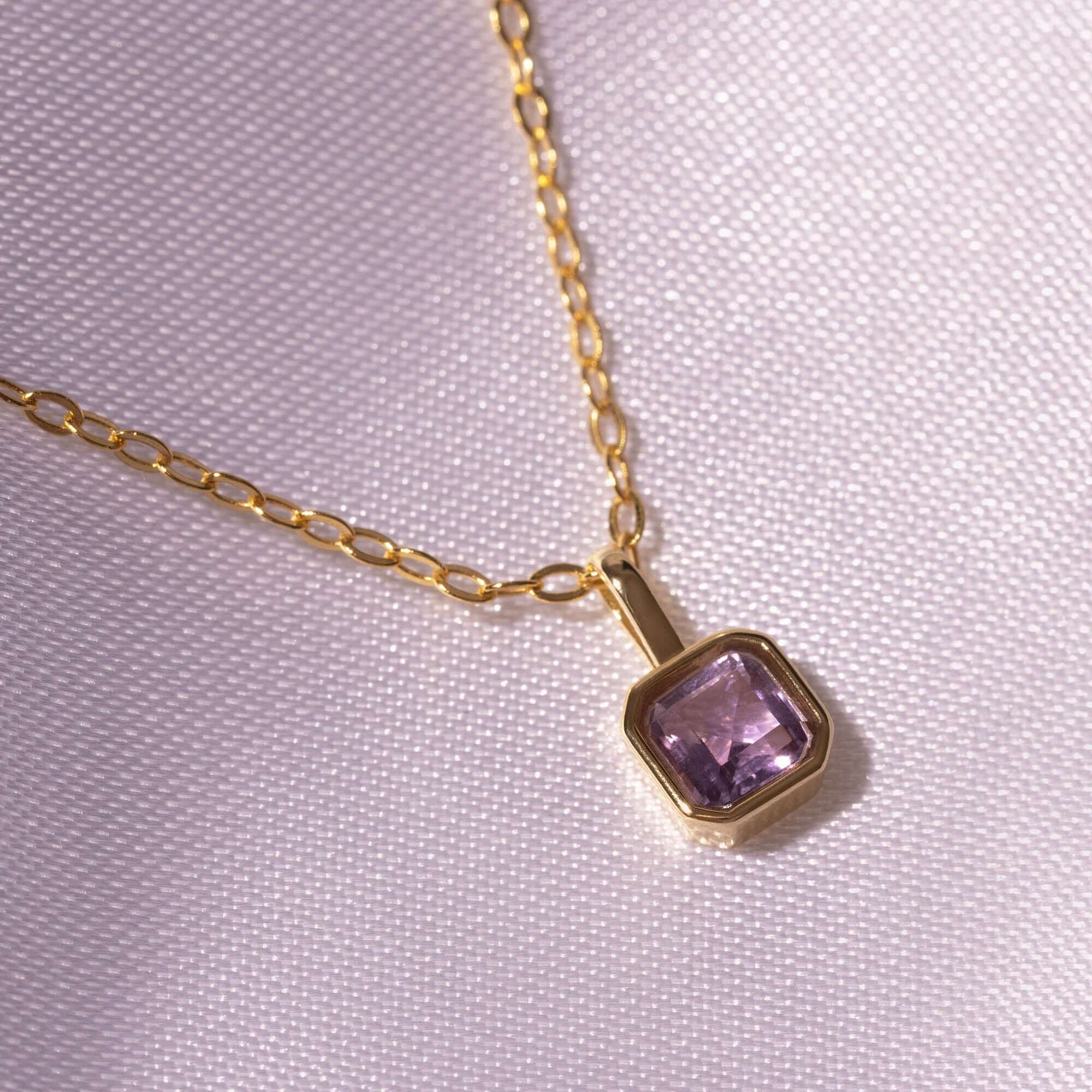 Geburtssteine Quadrat Gold | Charms / HAAR-ANKER