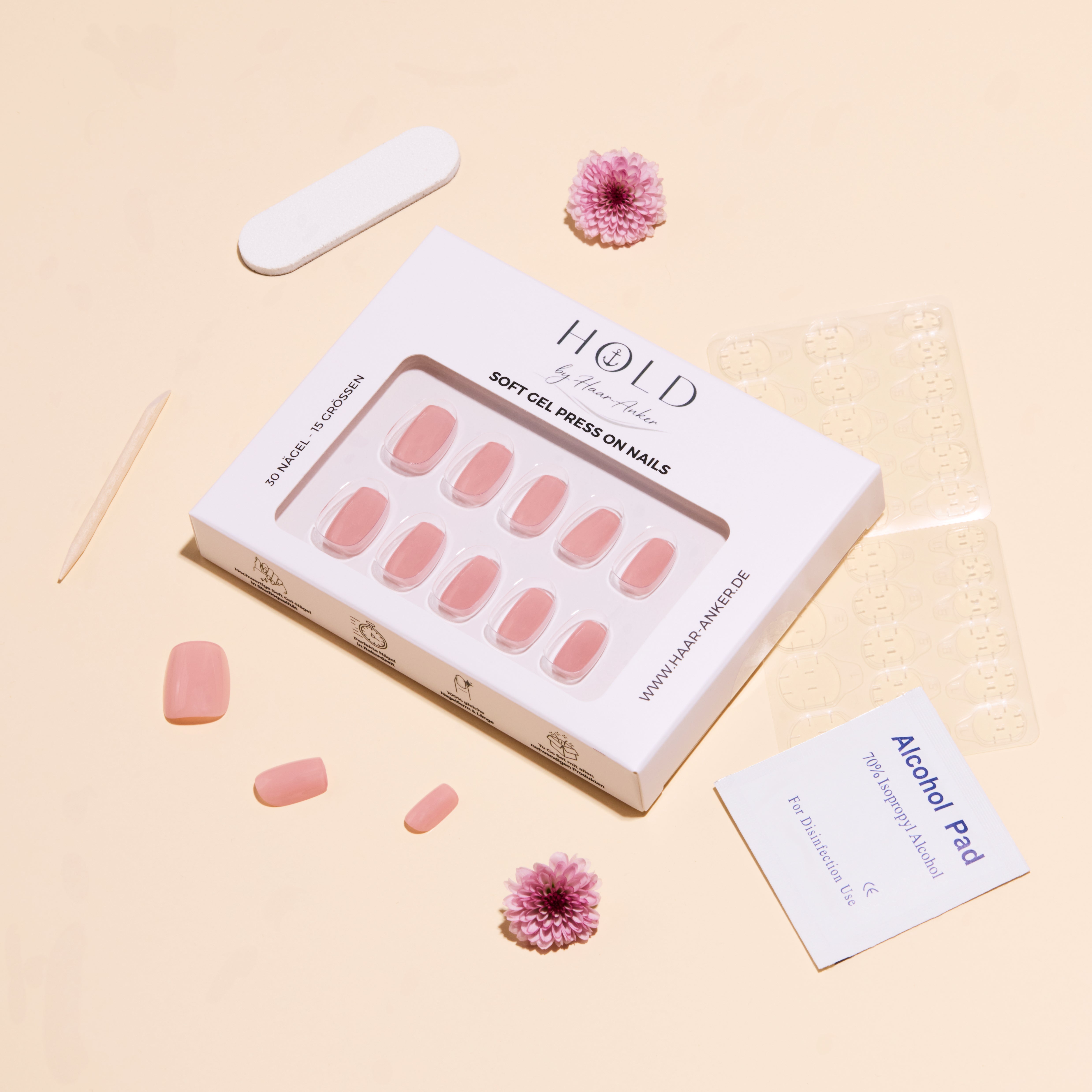 'Pure Powder' Soft Gel Press Ons | Short Square