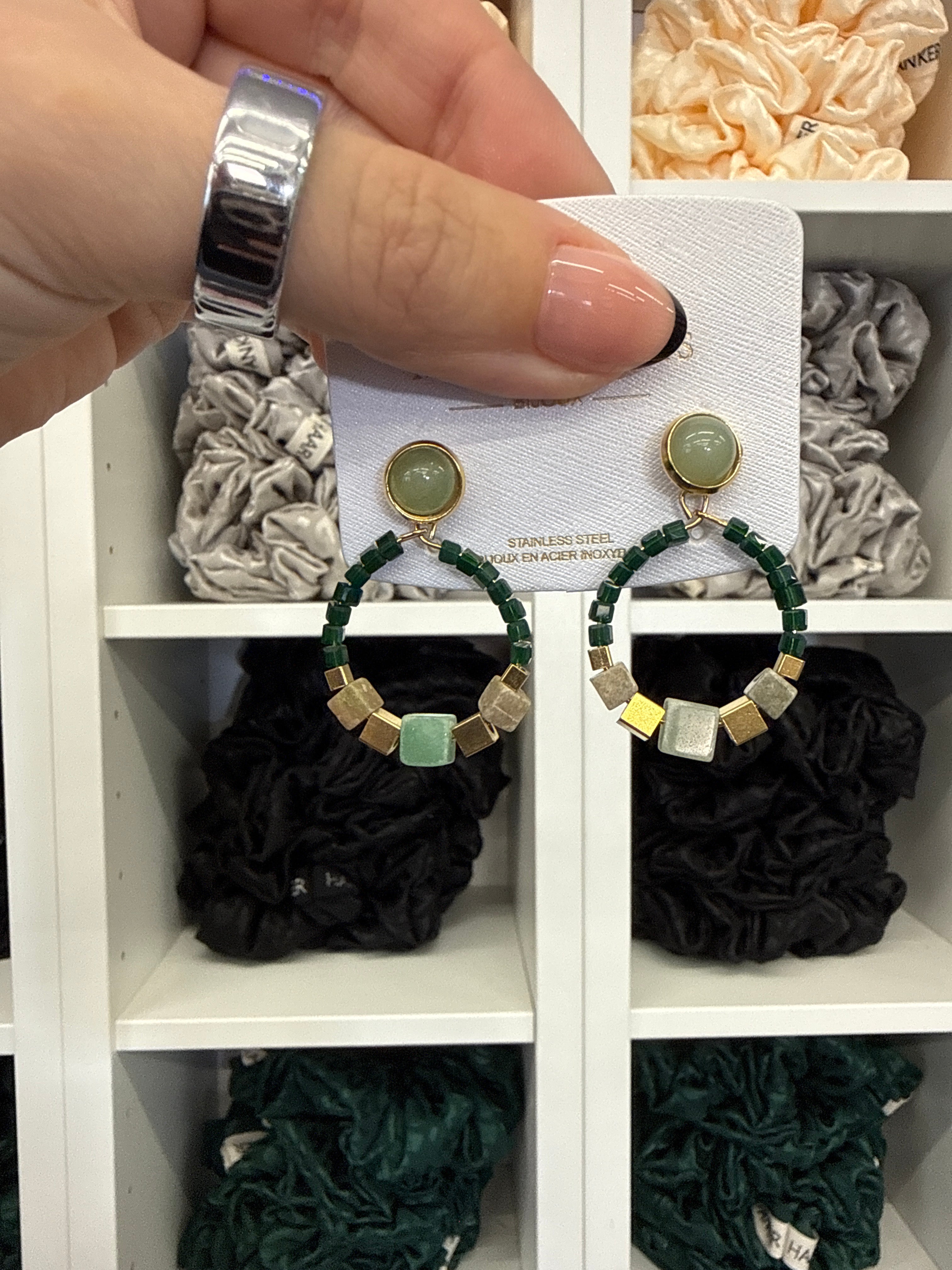 Ohrstecker mit Kreole verschied. Farben | Ohrringe | HAAR-ANKER