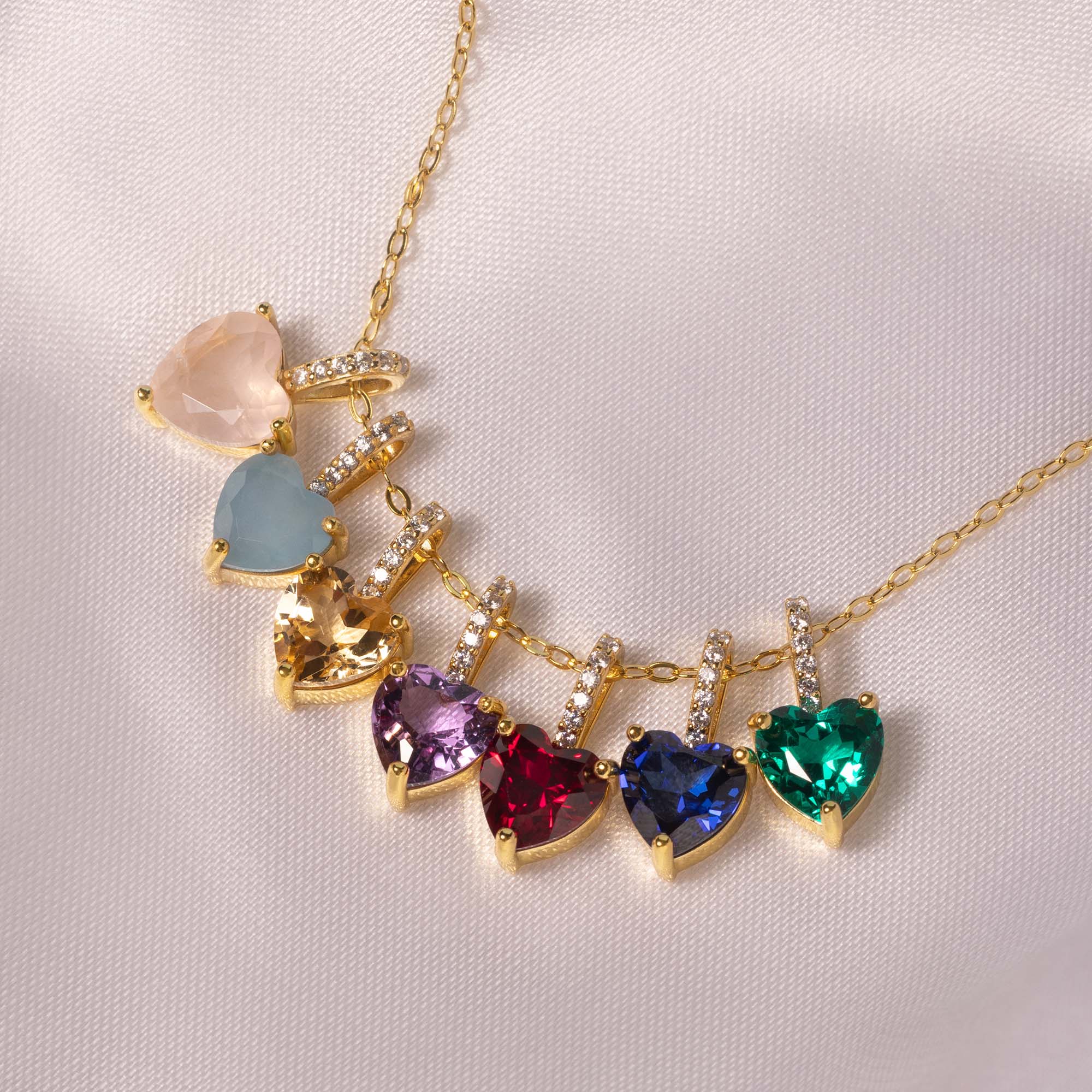 Herzkette mit Edelstein Gold | Halskette | HAAR-ANKER