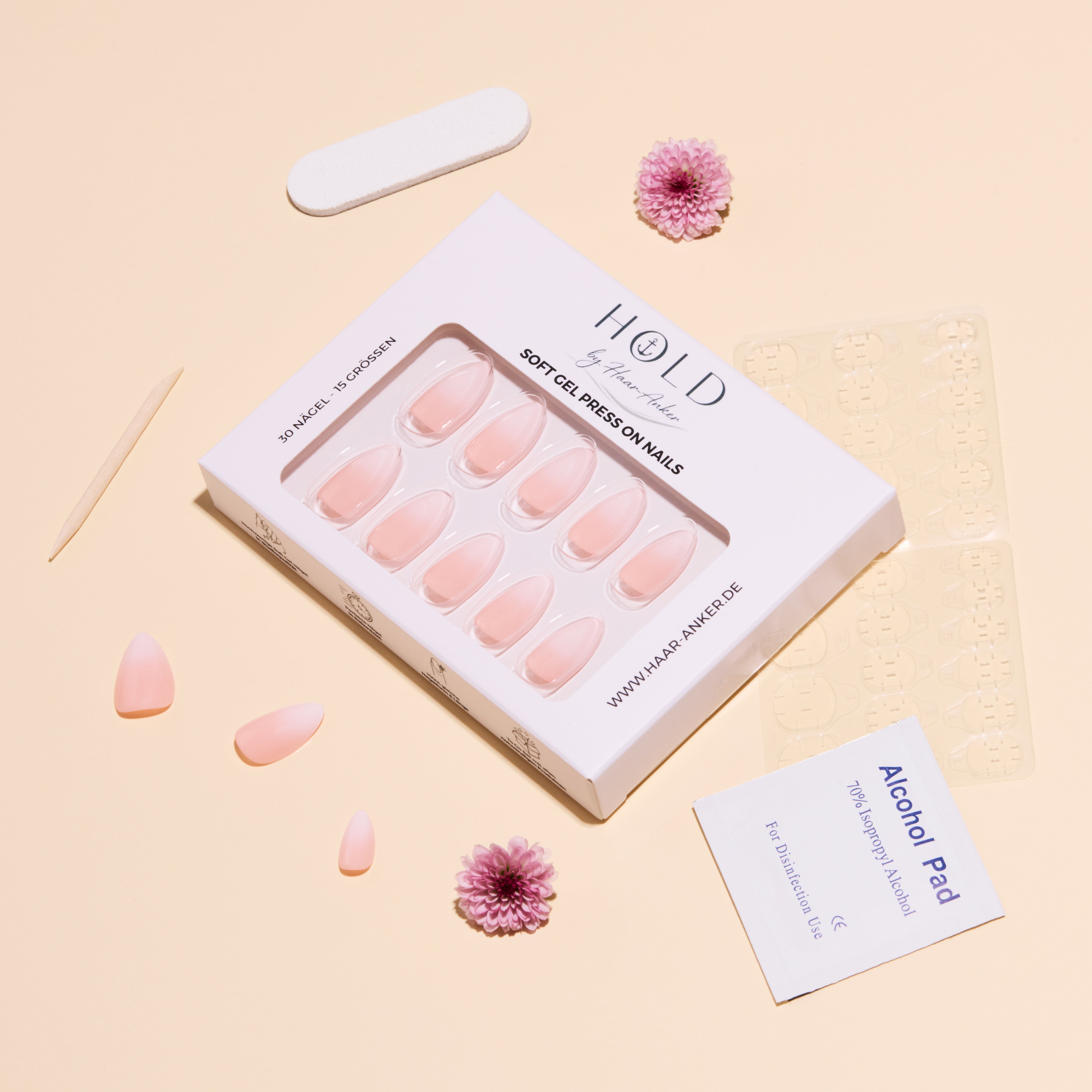 'Rose Fade' Soft Gel Press Ons | Short Almond