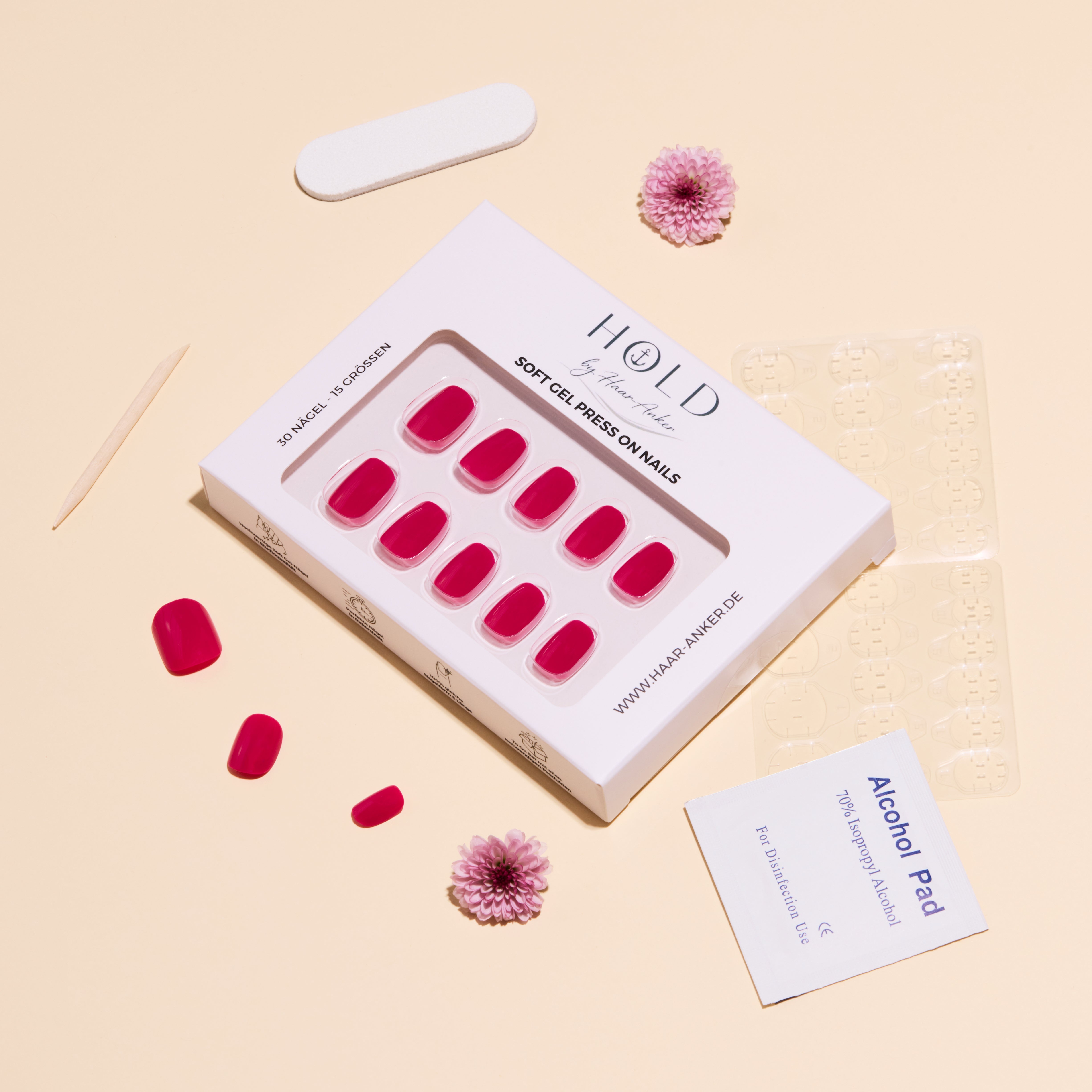 'Berry Crush' Soft Gel Press Ons | Short Round