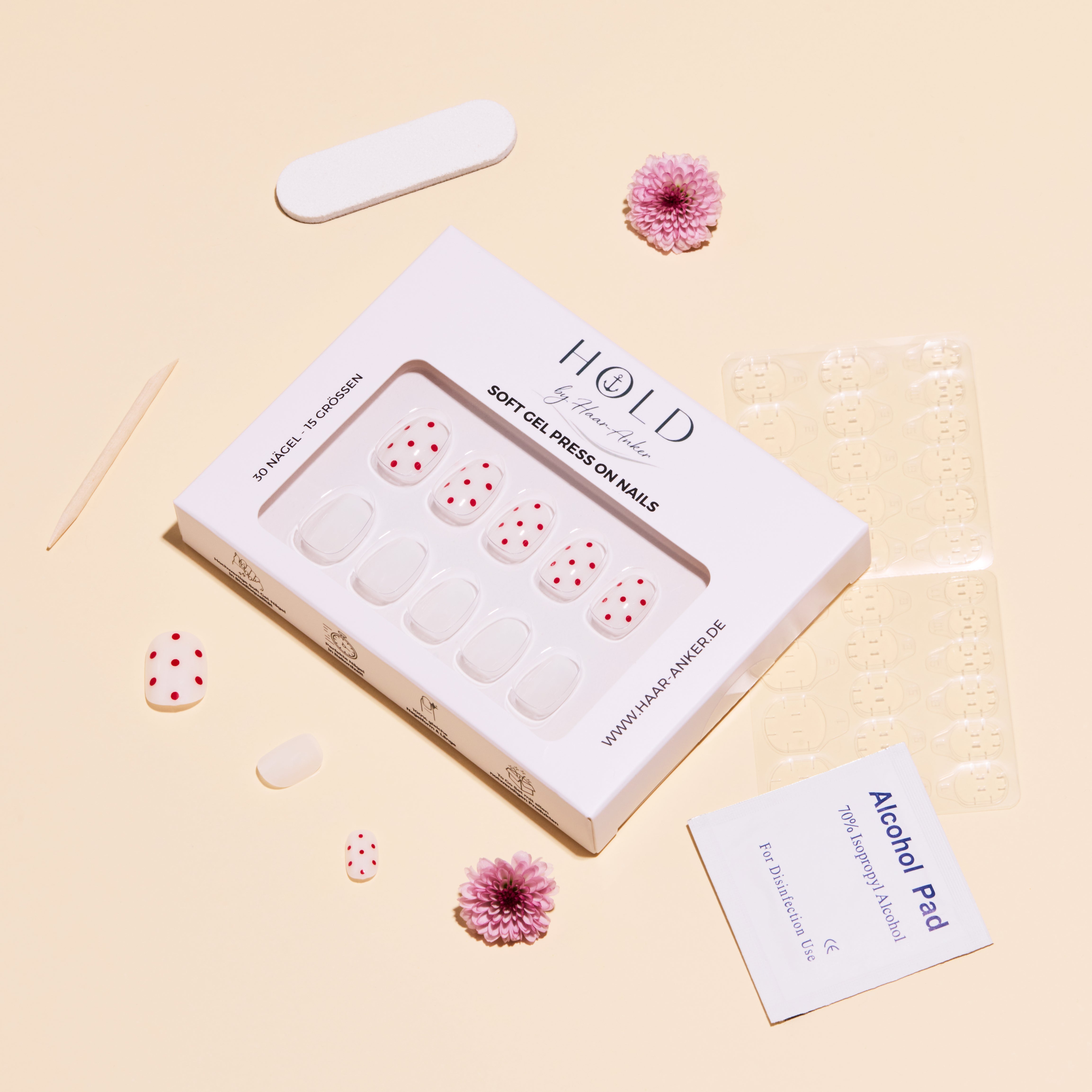 'Dot Crush' Soft Gel Press Ons | Short Round