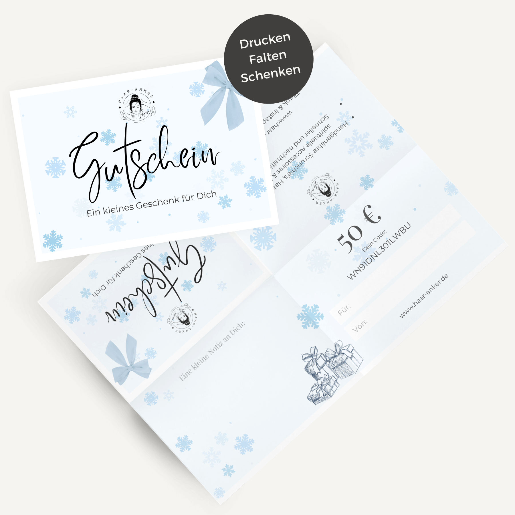 Geschenkgutschein 'Snowflakes'❄️ | HAAR-ANKER