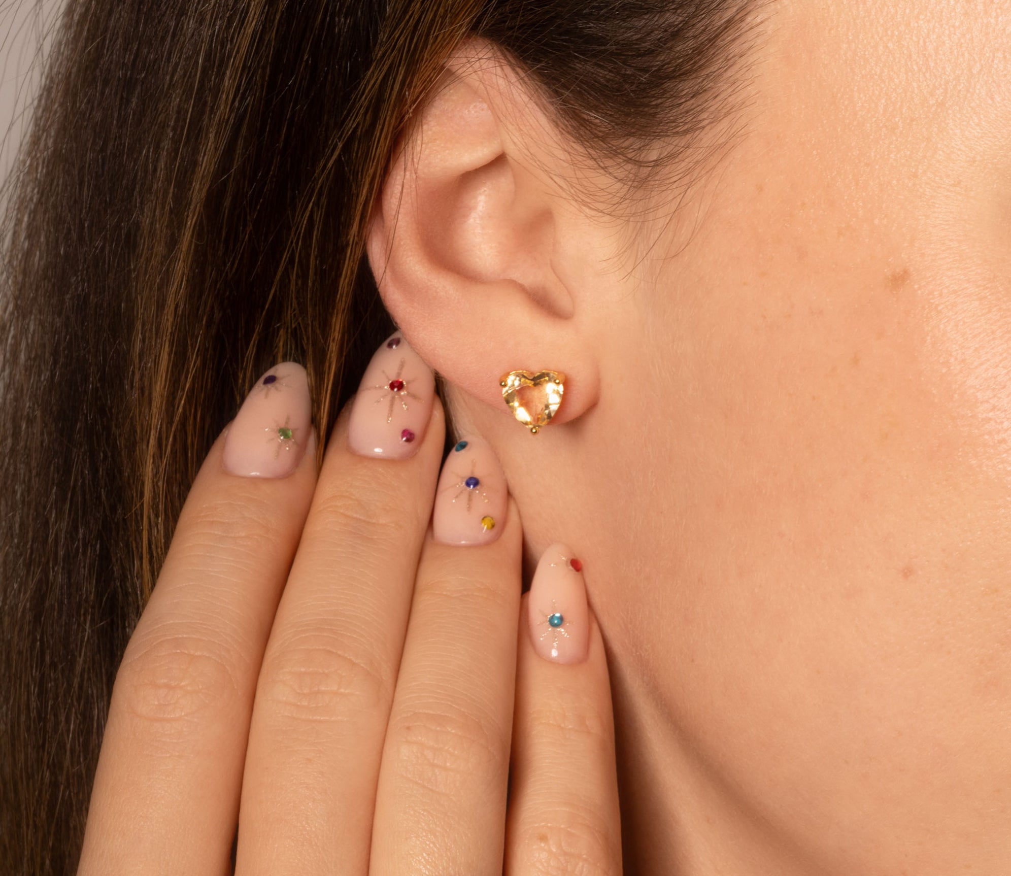 Herz-Ohrring mit Edelstein Silber | Ohrring | HAAR-ANKER