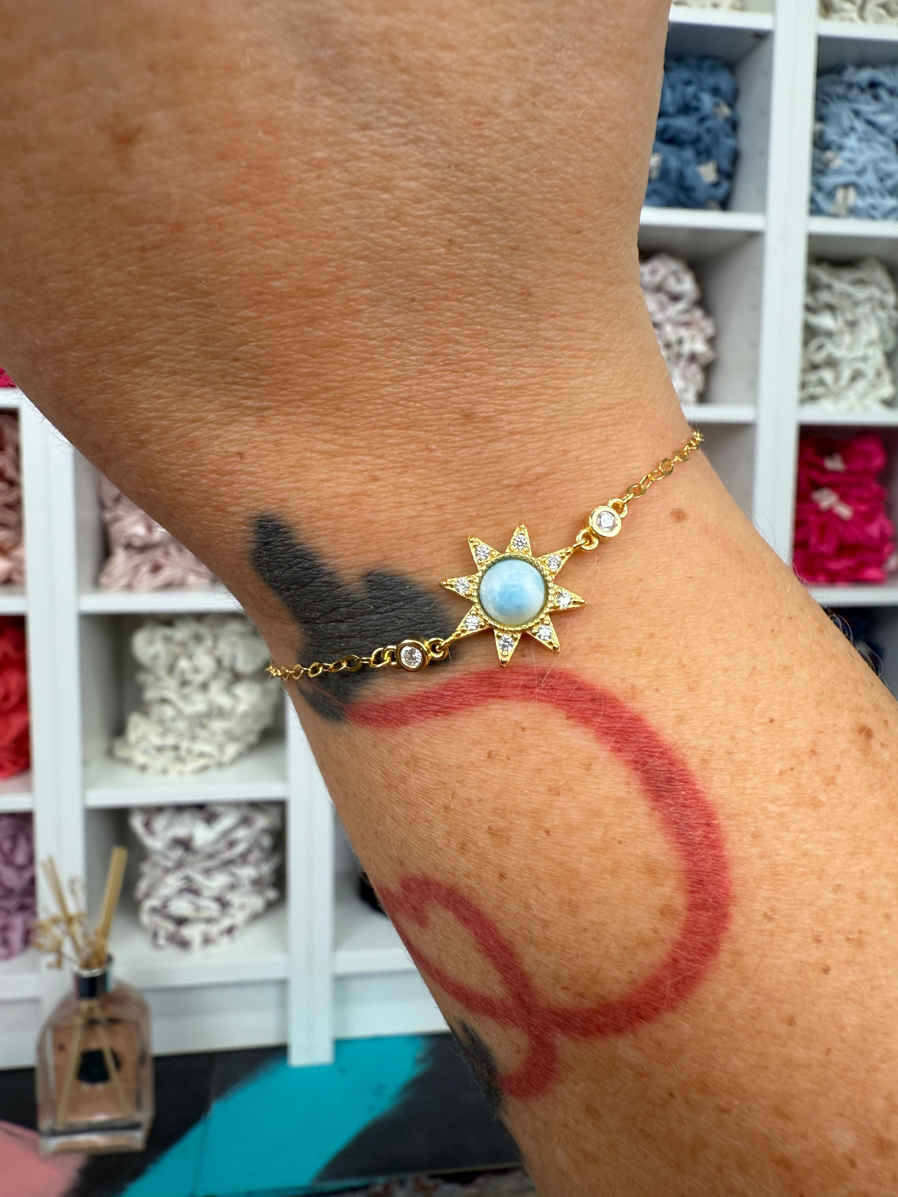 Larimar Gold | Sonnen-Armband