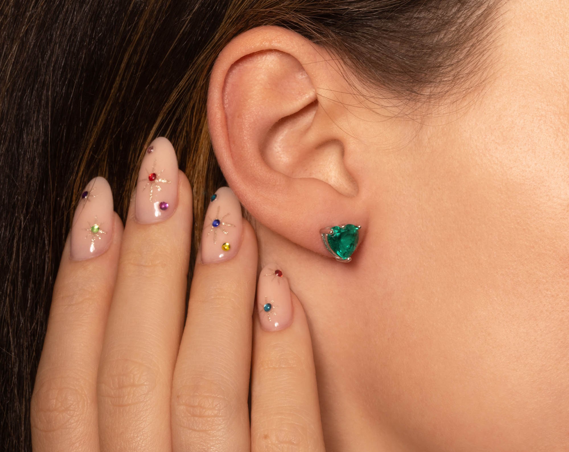 Herz-Ohrring mit Edelstein Gold | Ohrring | HAAR-ANKER