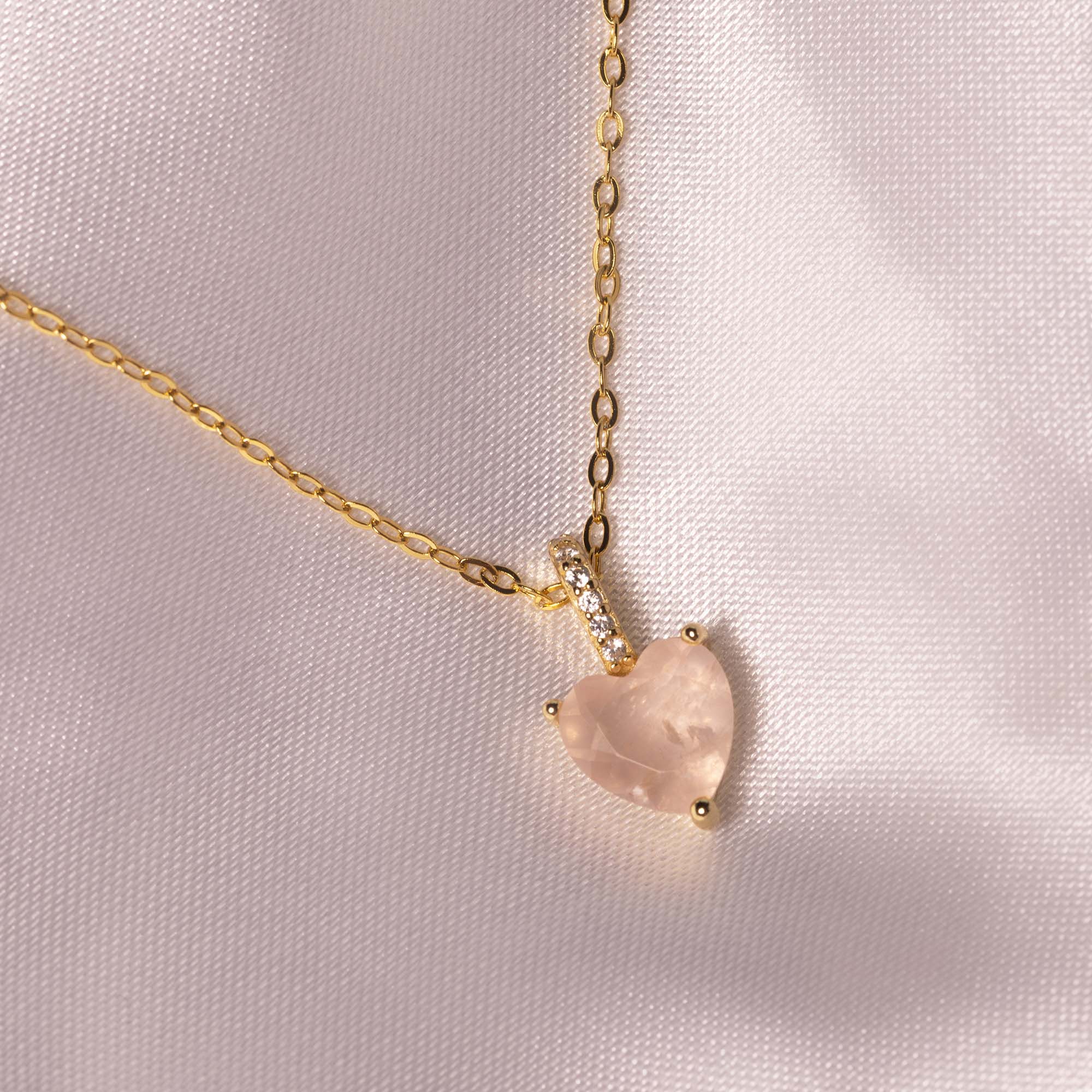 Herzkette mit Edelstein Gold | Halskette | HAAR-ANKER