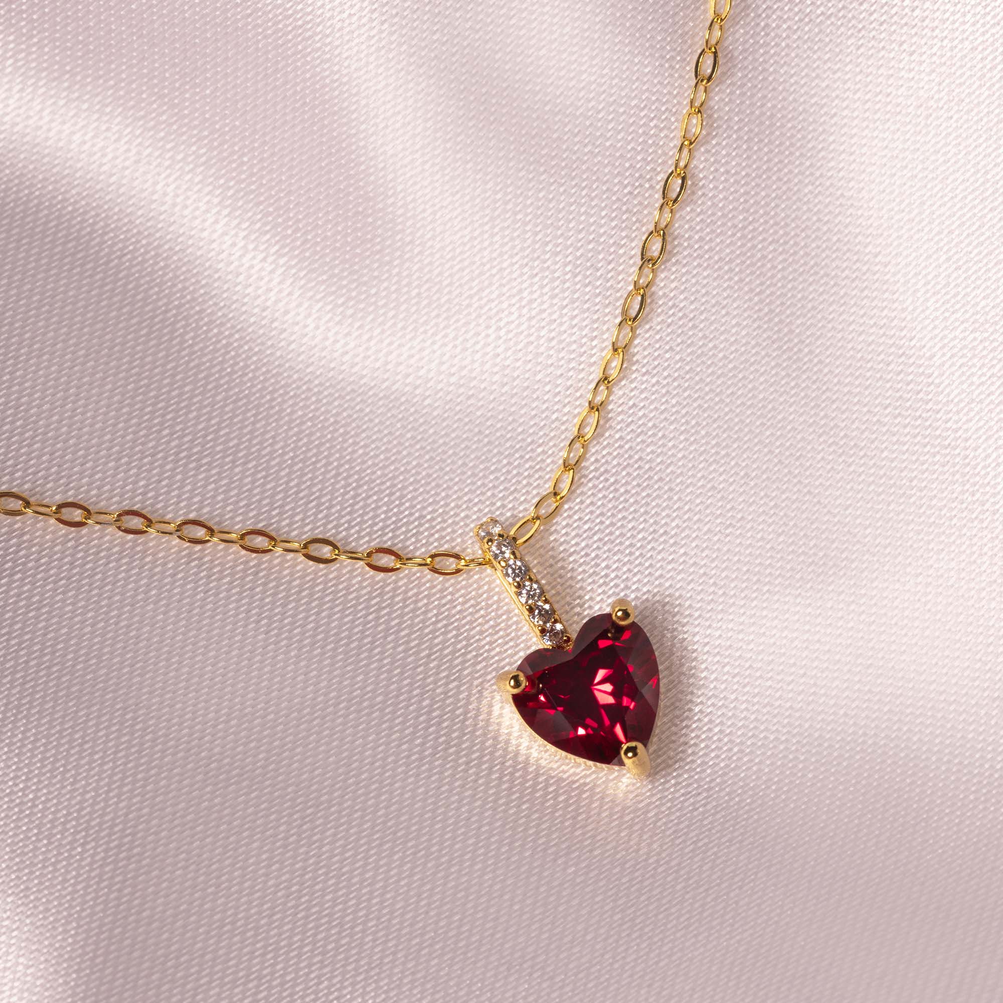 Herzkette mit Edelstein Gold | Halskette | HAAR-ANKER