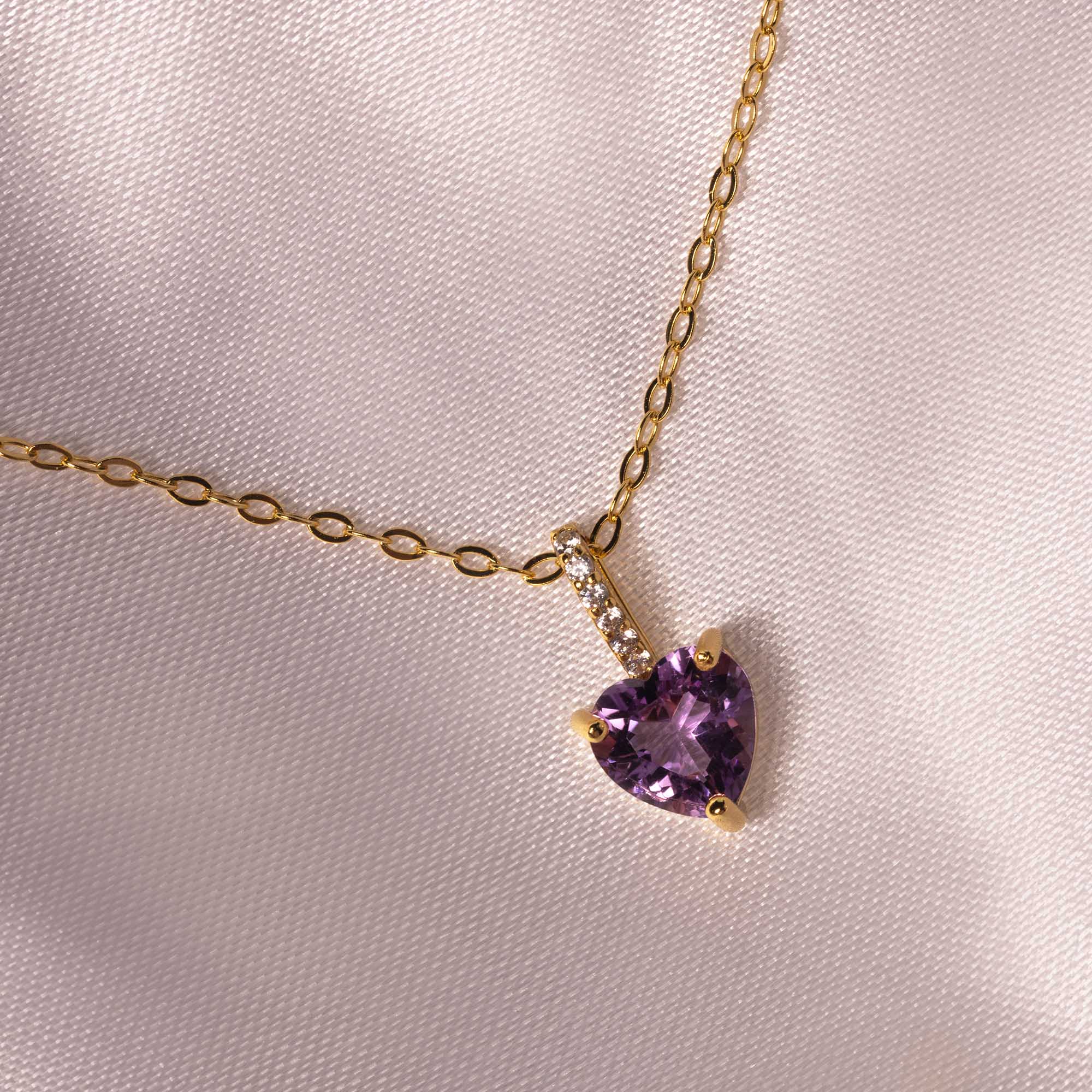 Herzkette mit Edelstein Gold | Halskette | HAAR-ANKER