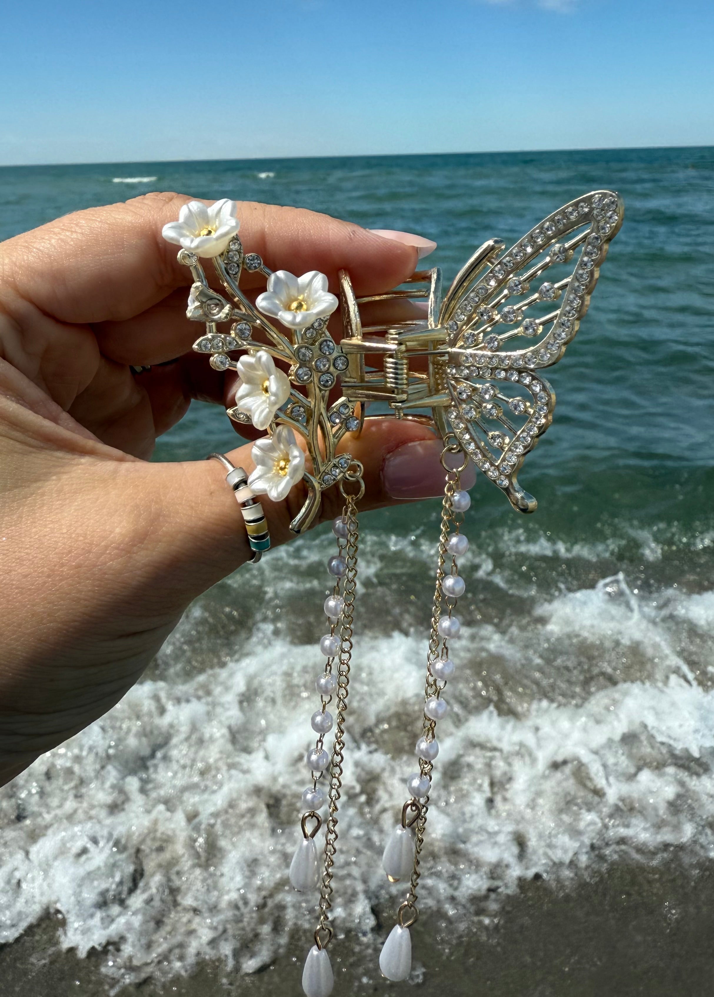 Schmetterling Blume | Metallhaarklammer