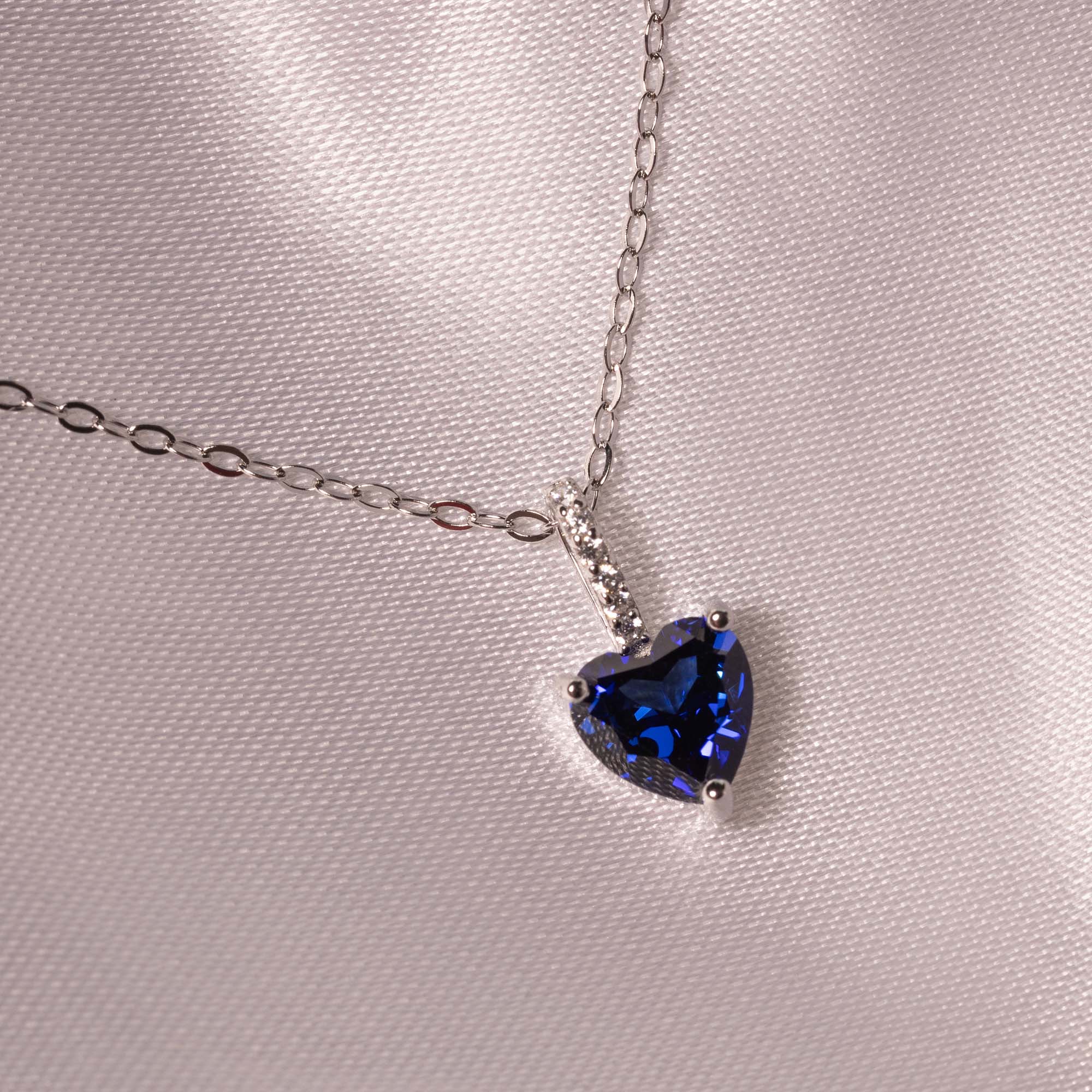 Herzkette mit Edelstein Silber | Halskette | HAAR-ANKER