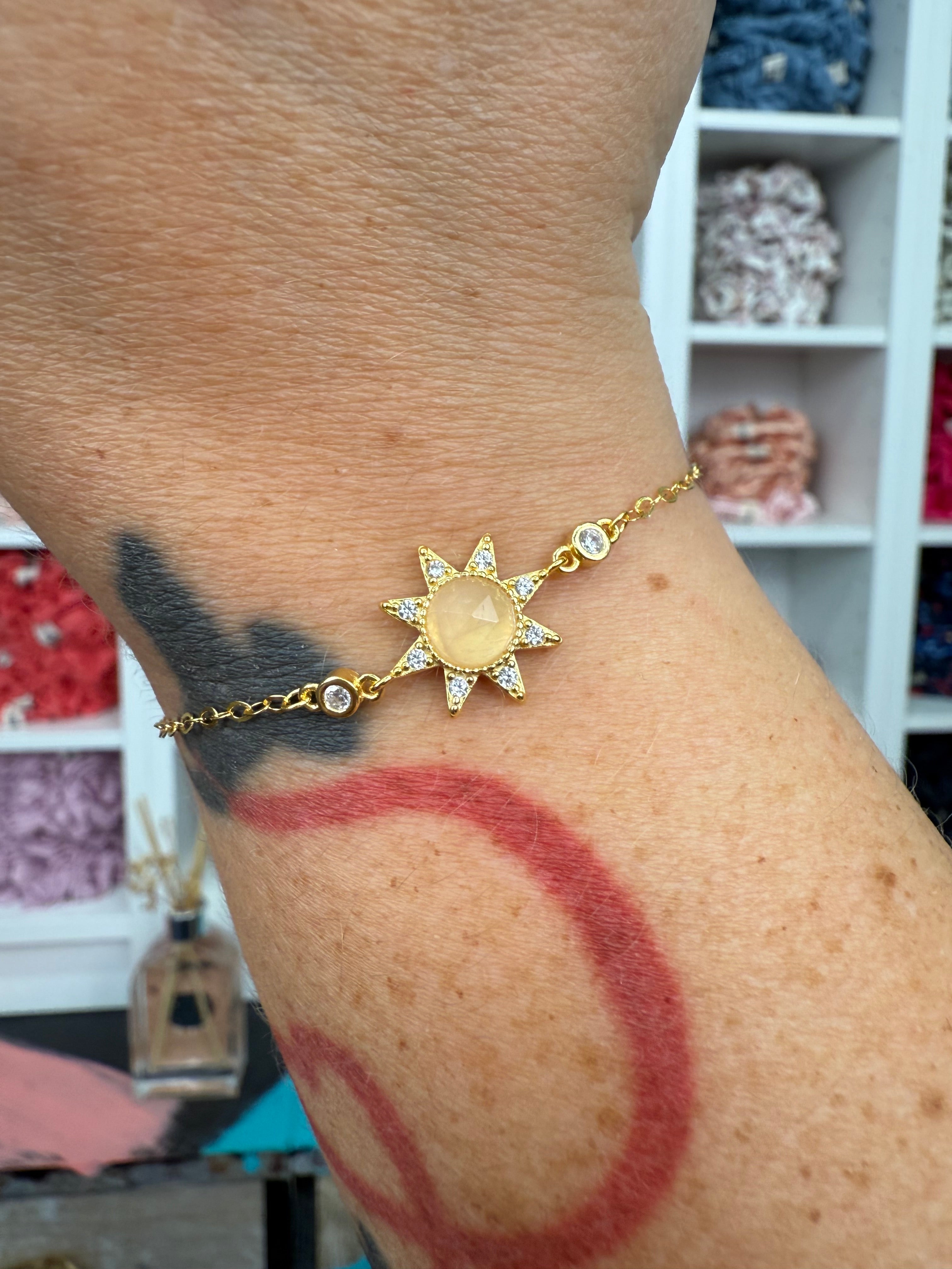 Rosenquarz Gold | Sonnen-Armband