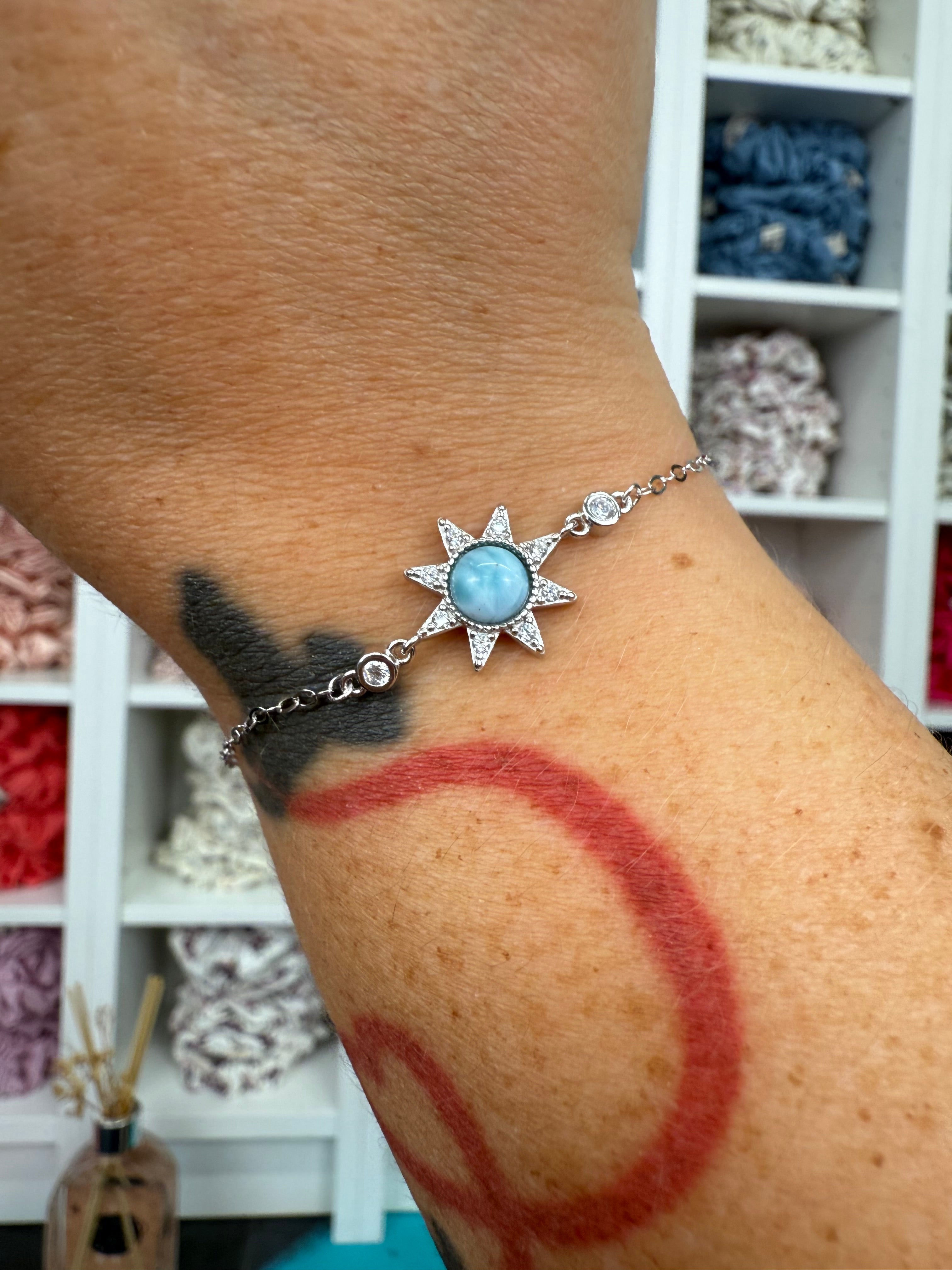 Larimar Silber | Sonnen-Armband