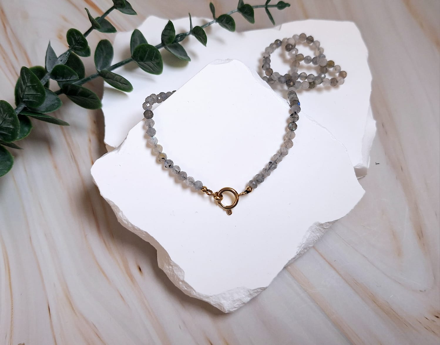 Charmkette Gold mit Edelstein | Halskette
